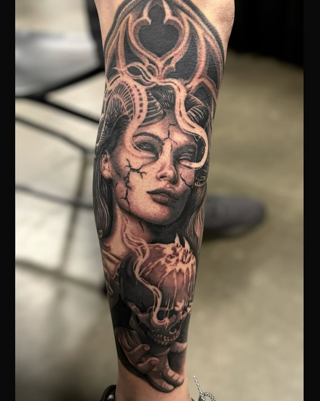 Tattoo by @tattoozby_jayb — dark_realism, black_and_grey