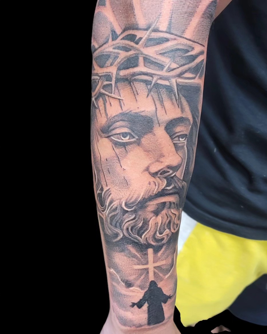 Tattoo by @bigcdotatts — realism, black_and_grey