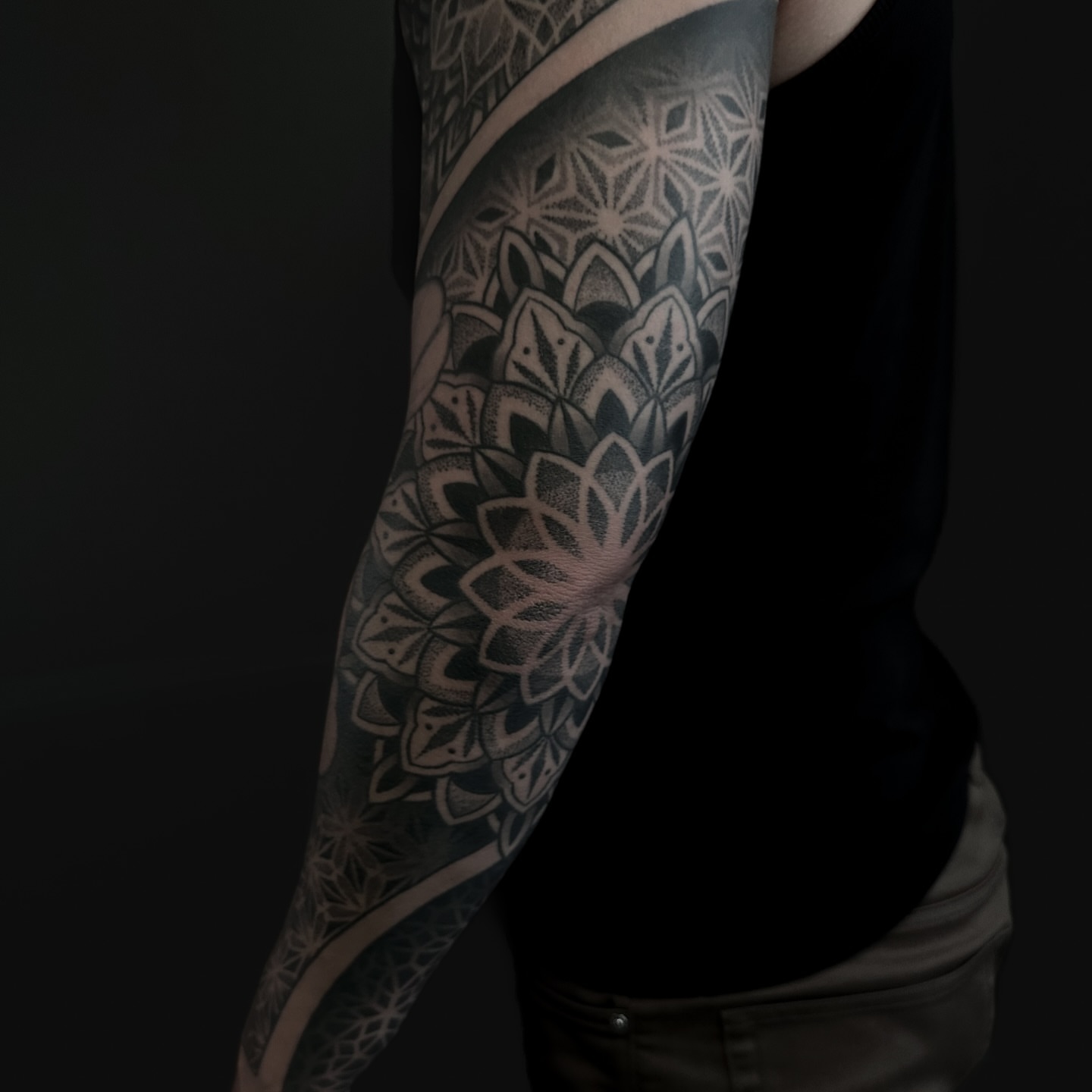 Tattoo by @ry_spence — dotwork, geometric