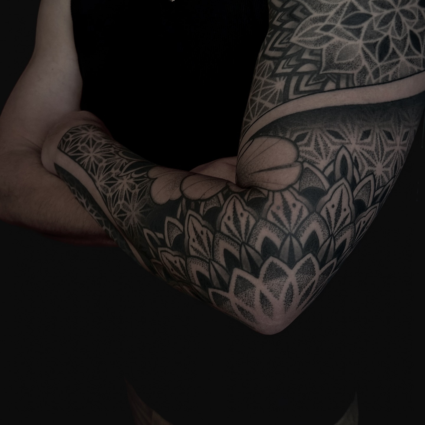 Tattoo by @ry_spence — dotwork, black_and_grey