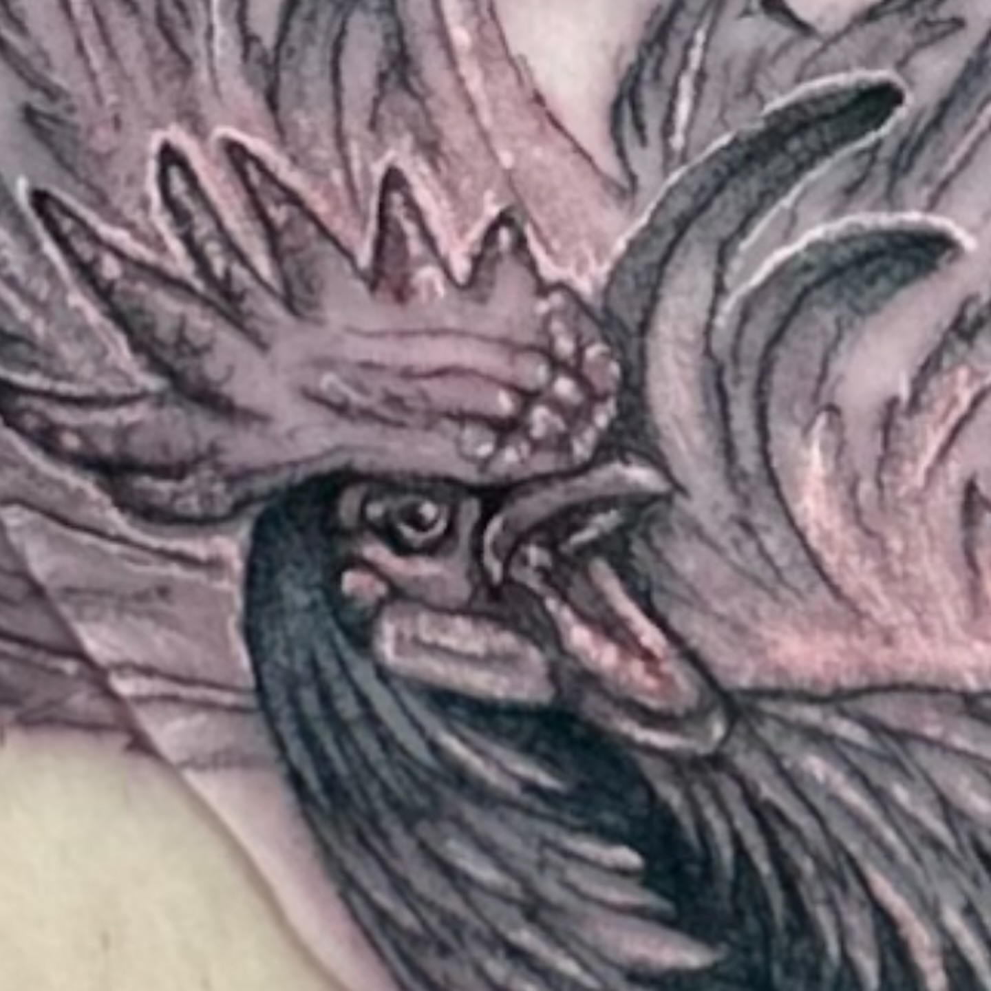 Bearded man black and grey tattoo on the head by Yaya Tattoos ✩ Fine Line Tattoos