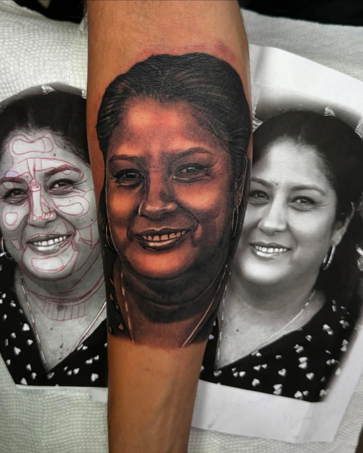 Portrait realism tattoo on the forearm by Anthony Duran