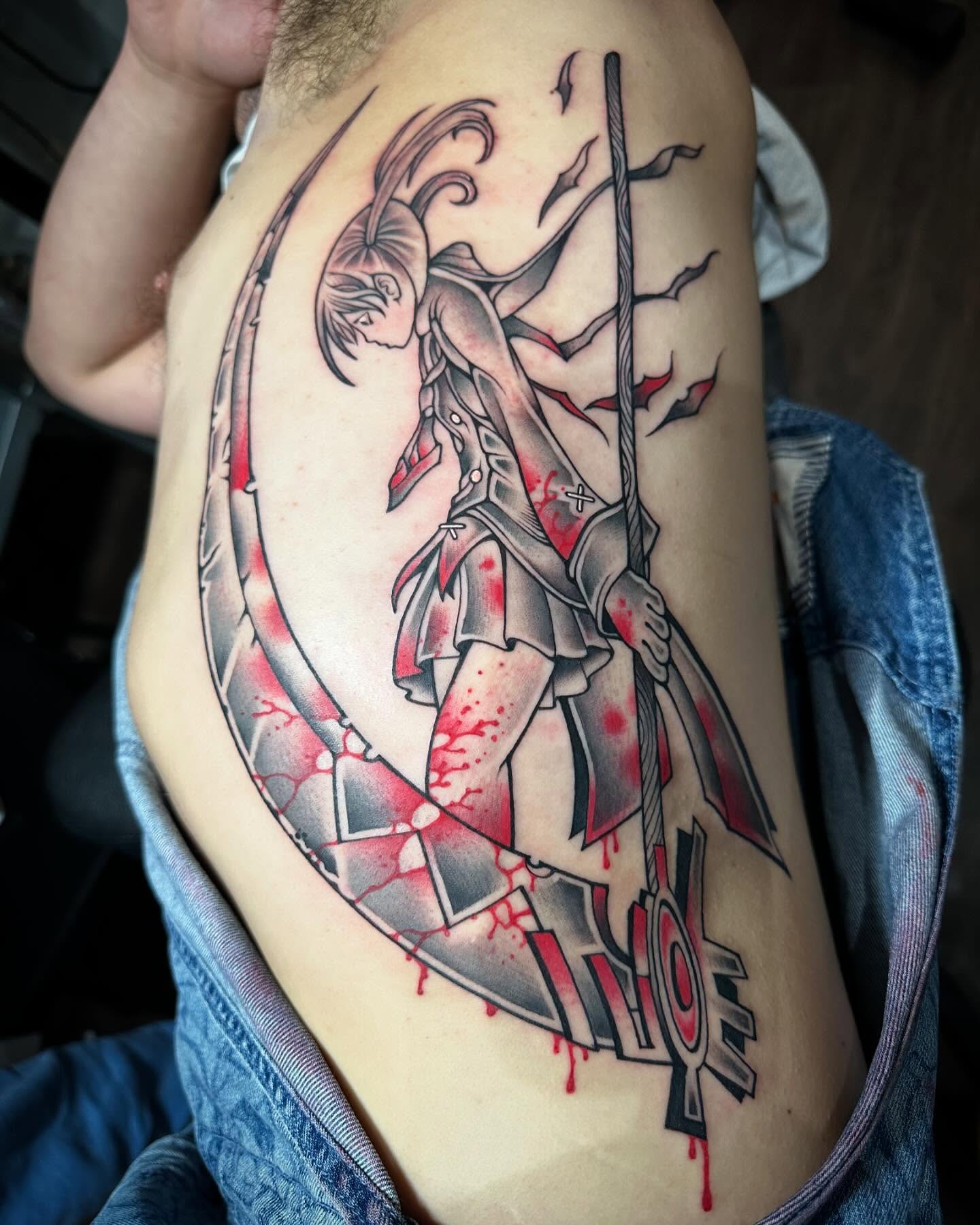 Samurai warrior neo-traditional tattoo on the ribs by Mark Boller