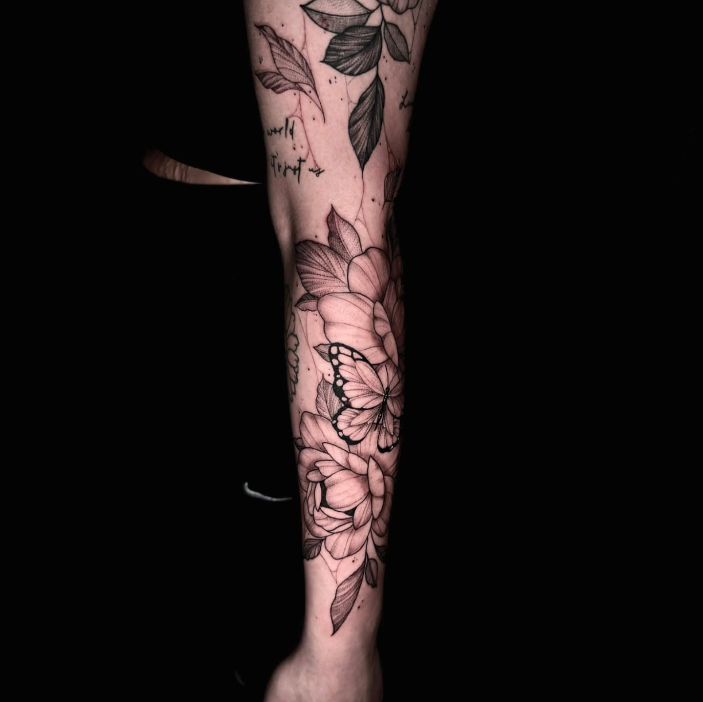 Tattoo by @corycabletattoos — dotwork, black_and_grey