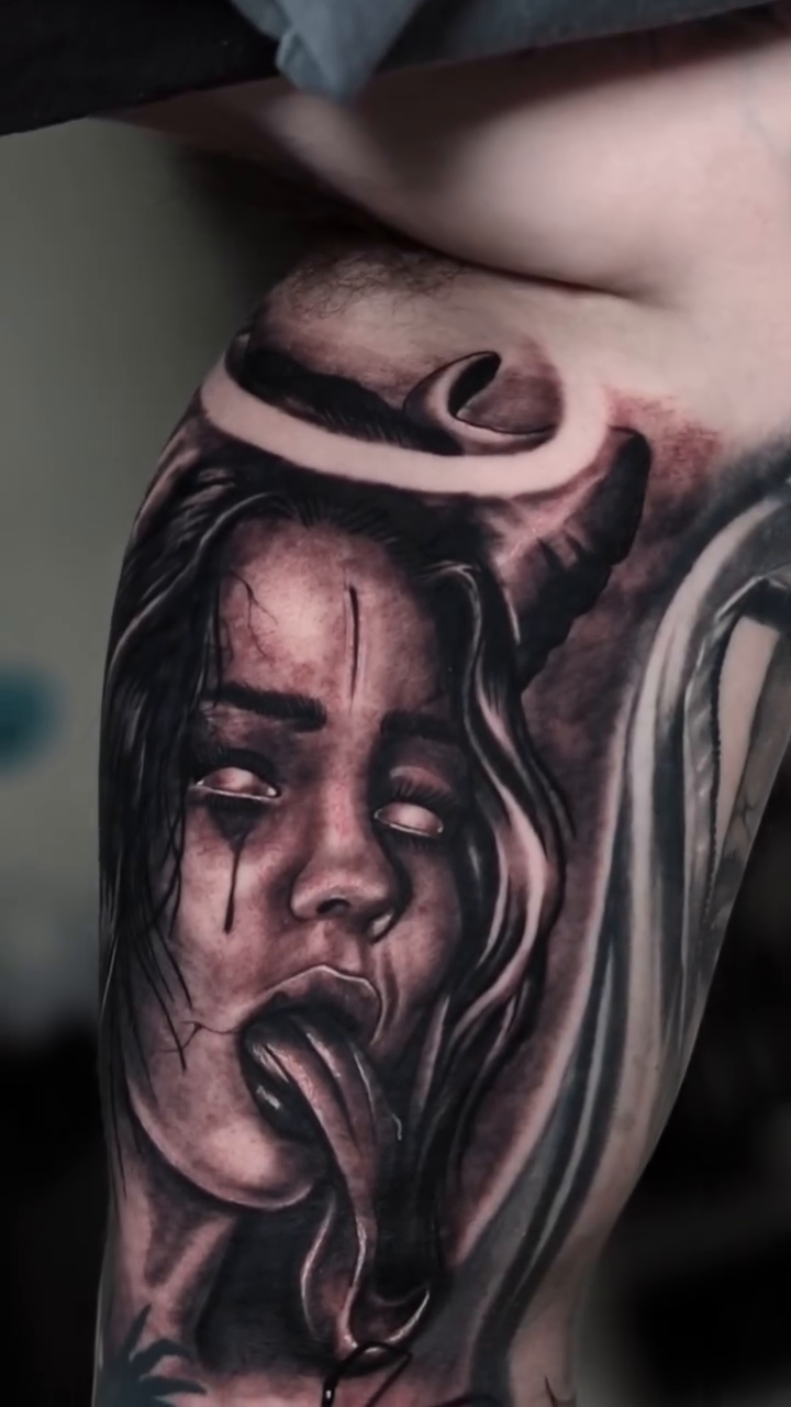Tattoo by @tattoosbyxavier — dark_realism, black_and_grey