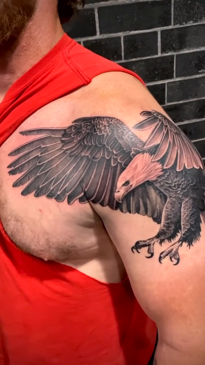 Eagle realism tattoo by Elijah Forster - Nashville Tattoo Artist