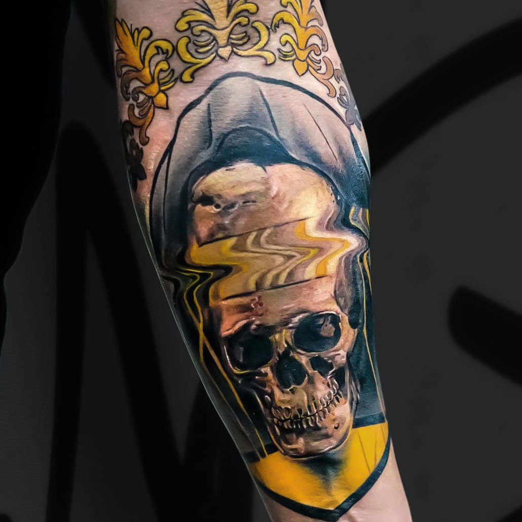 Skull realism tattoo on the forearm by ＳＥＲＧＥＩ ＪＡＥＲ [ˈʤeɪər]