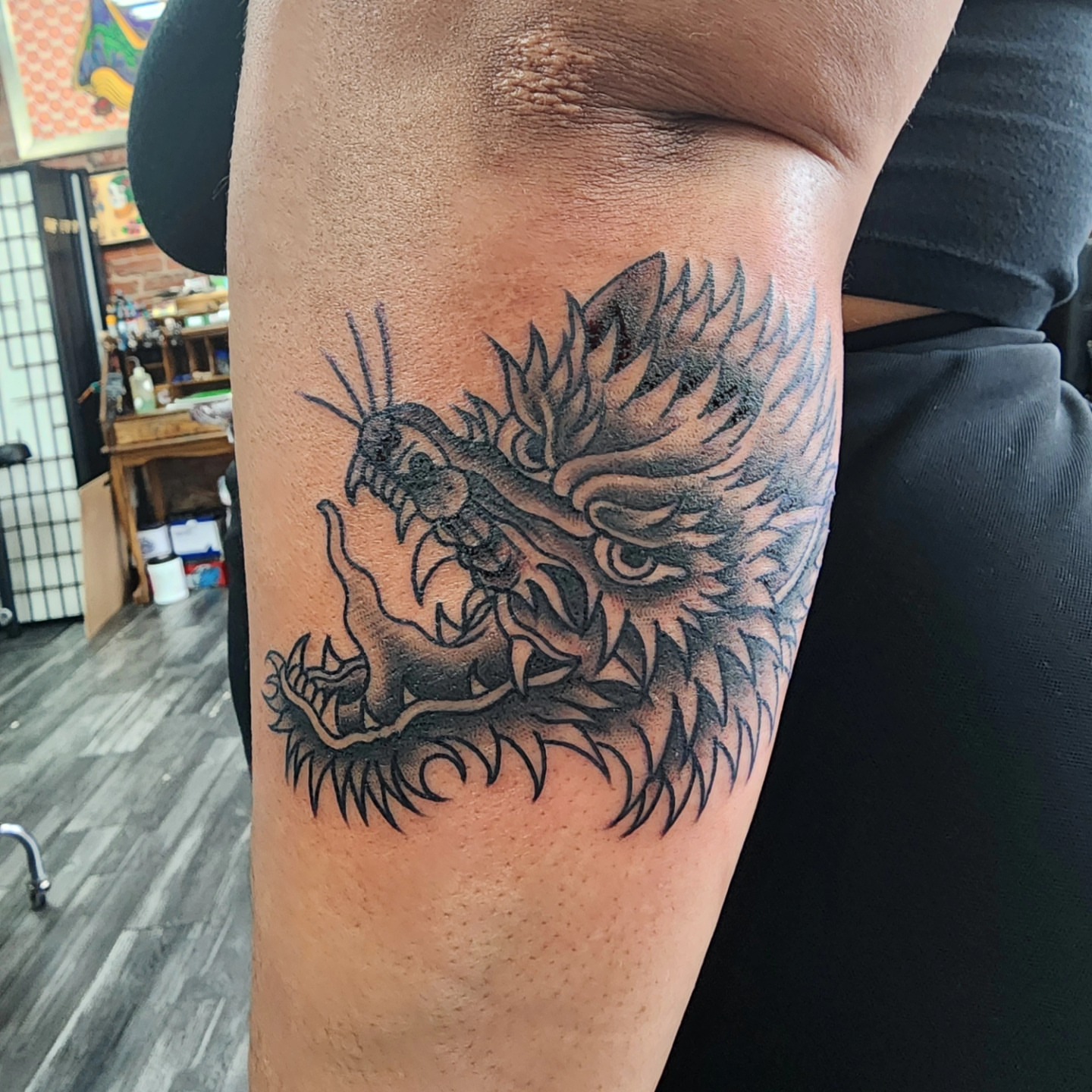 Tattoo by @milesdeoring — black_and_grey