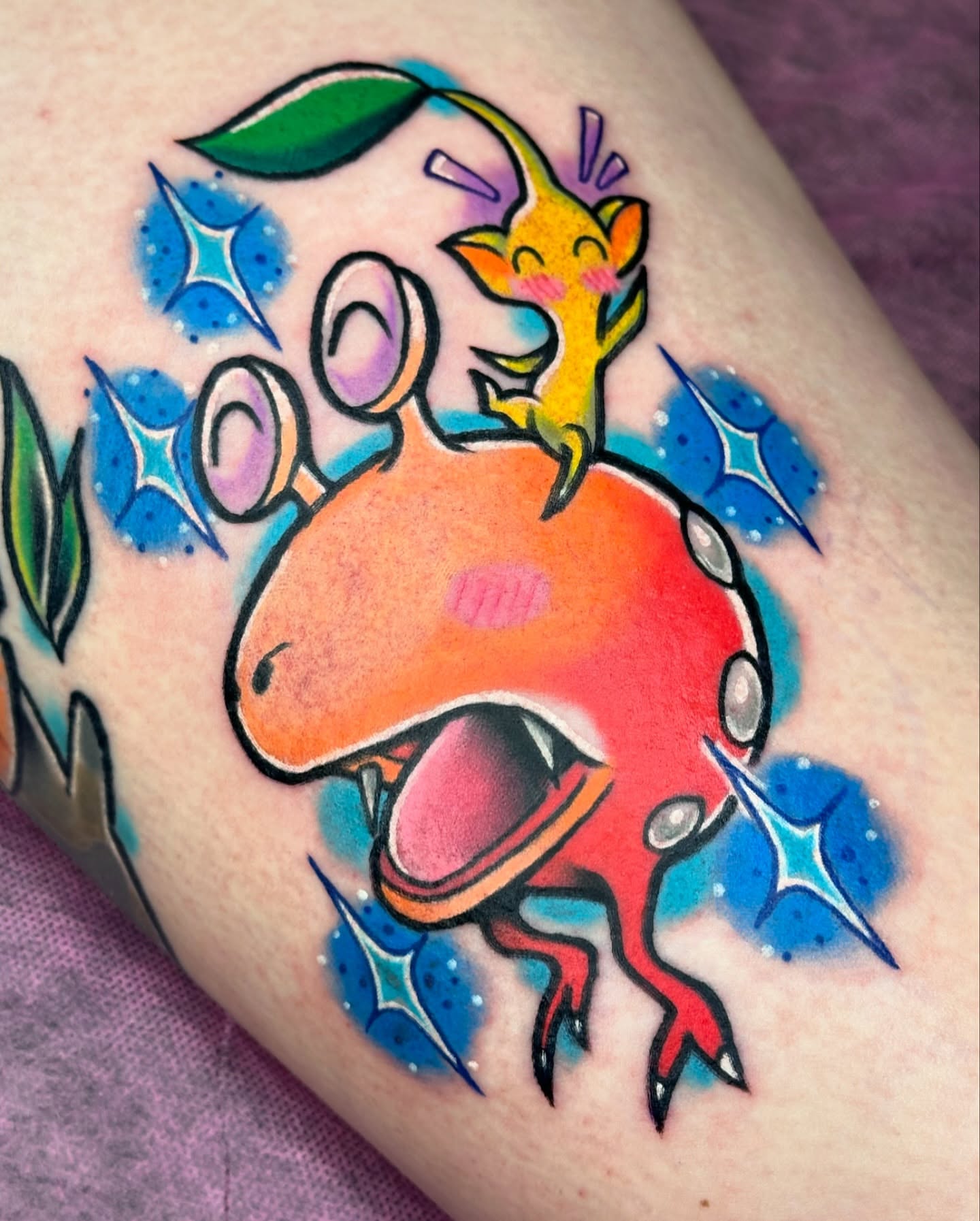 Giraffe new school tattoo on the forearm by Jeremy Thomas