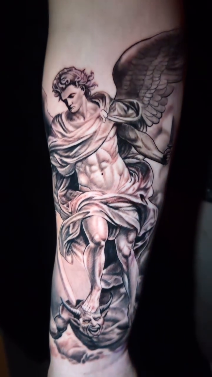 Tattoo by @pyramidofink β realism, black_and_grey