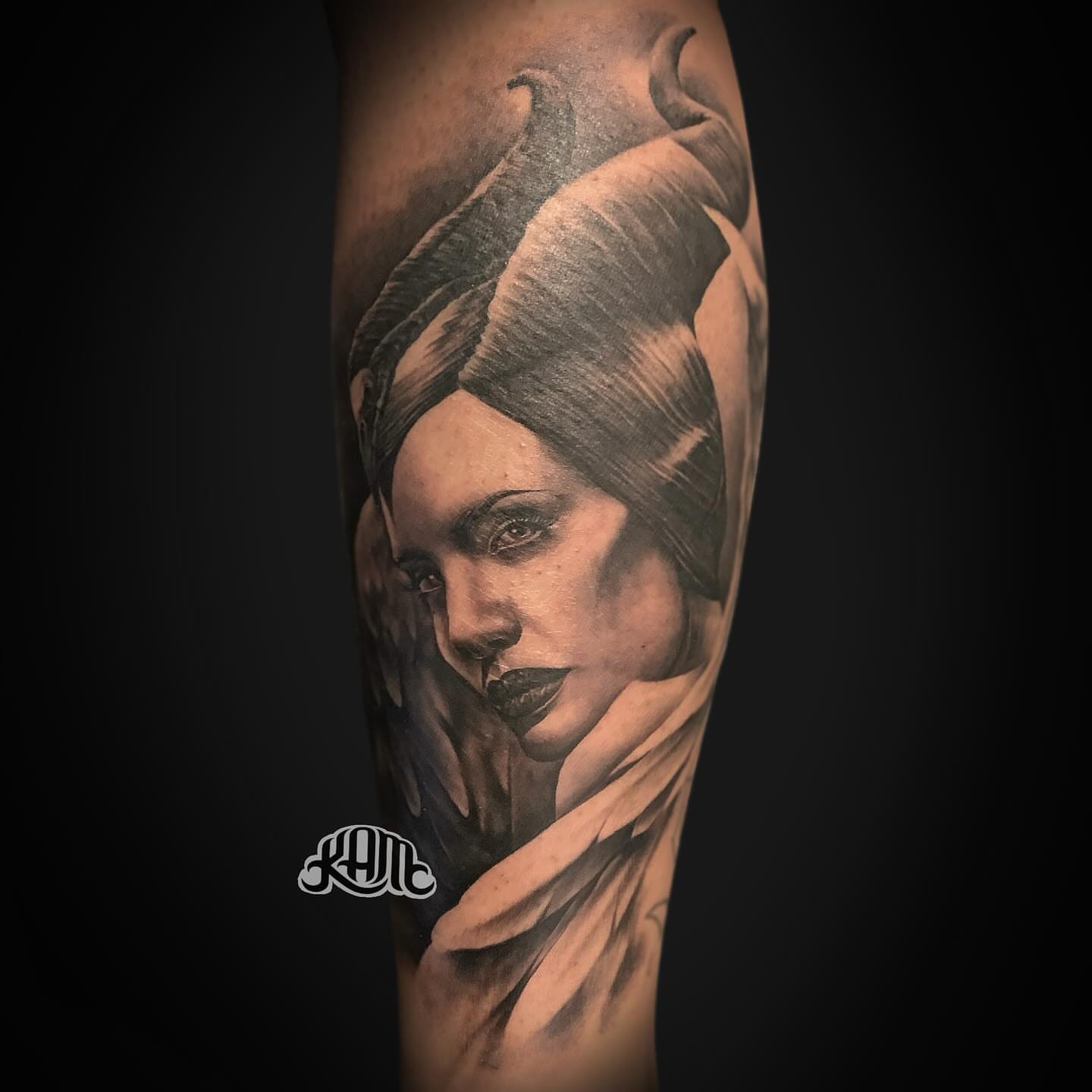 Woman with turban realism tattoo on the forearm by Keith (KAM) Miller