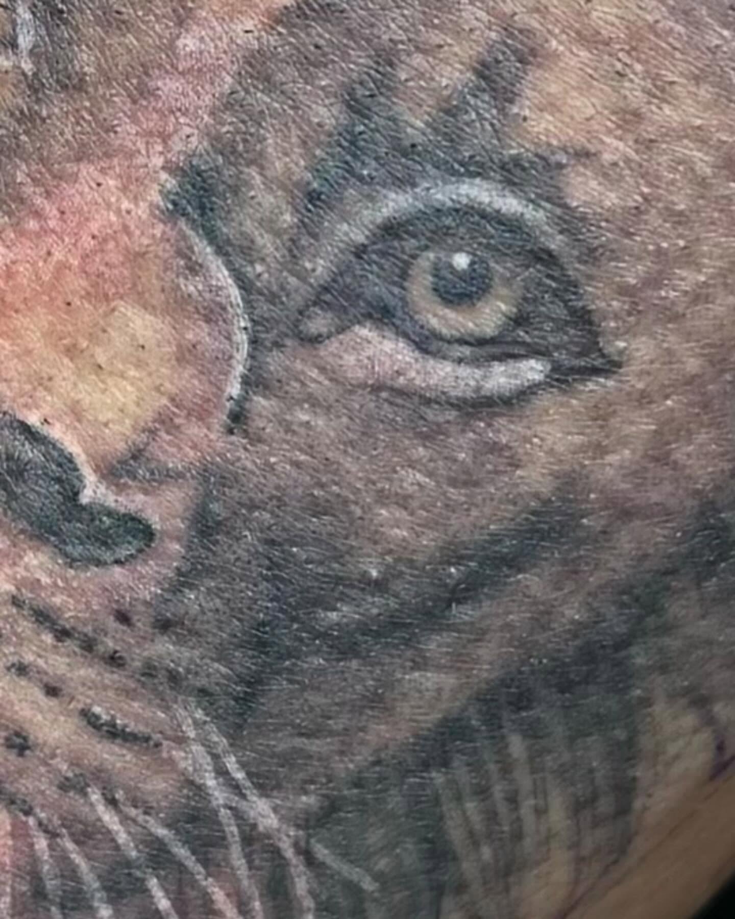 Eye black and grey tattoo on the forearm by @inkedbybanti