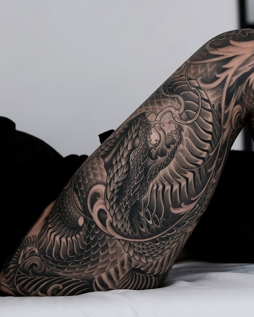 Dragon Japanese tattoo on the forearm by Yujin Ju