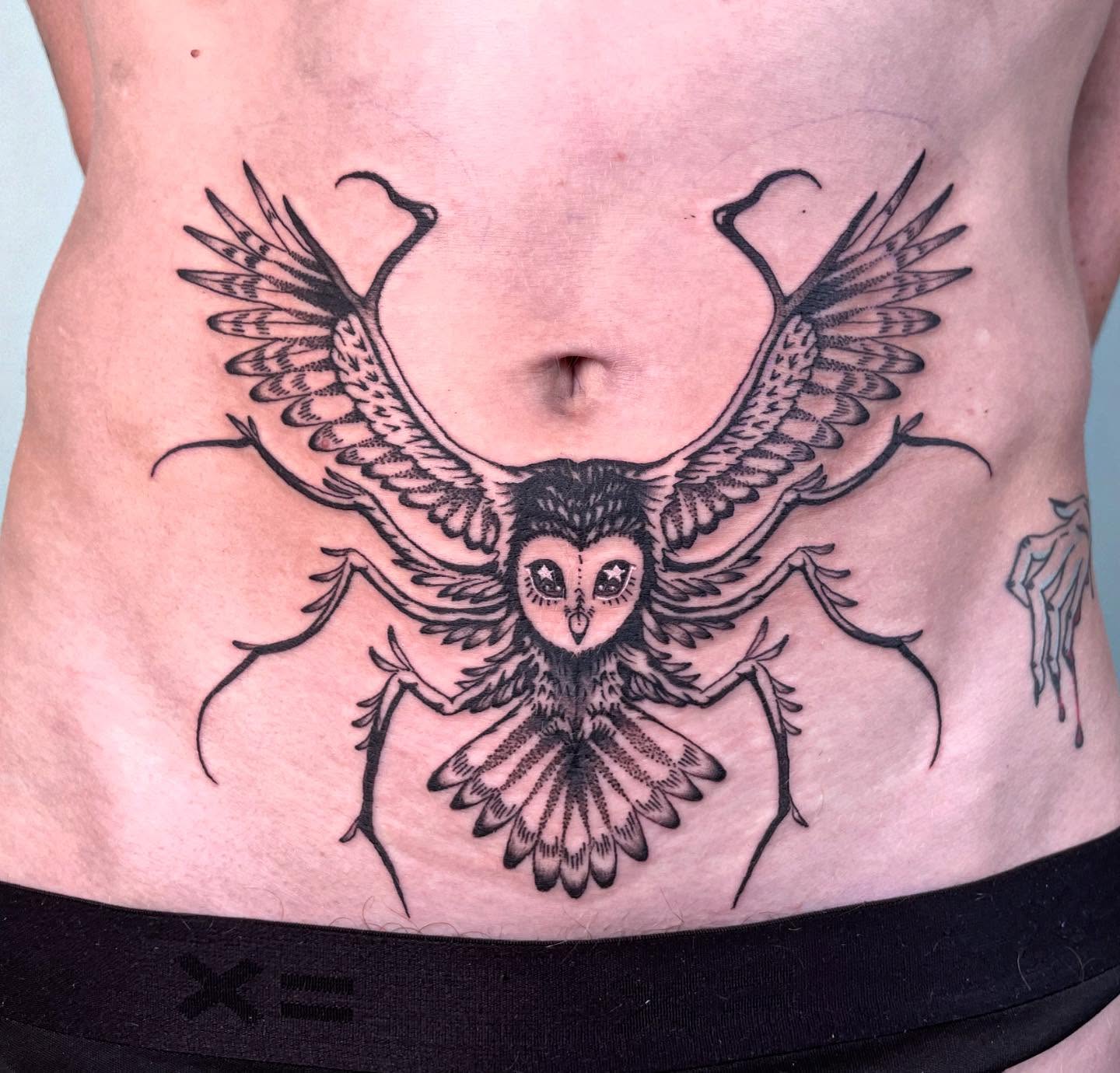 Tattoo by @forever.scabs — black_and_grey