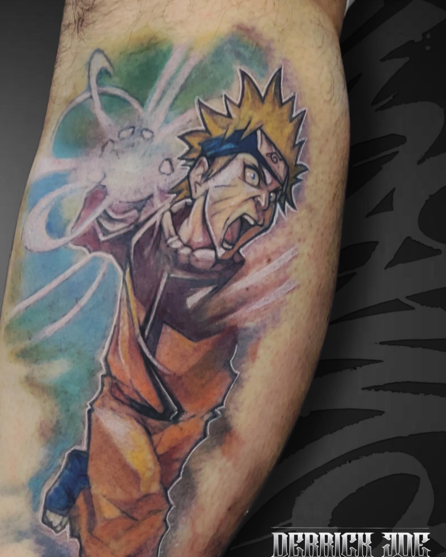 Naruto anime tattoo on the forearm by Derrick Joe tattoos