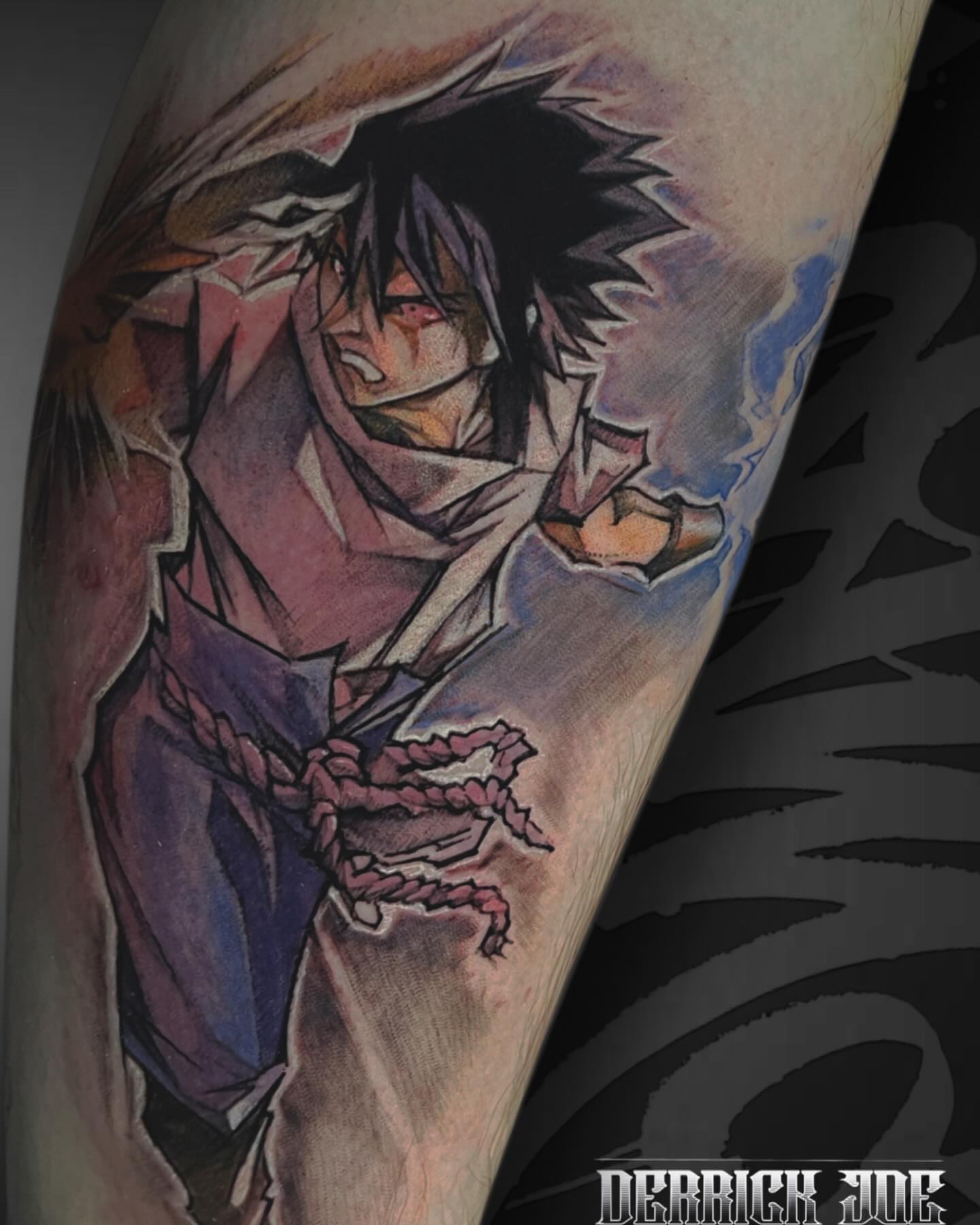 Anime character anime tattoo on the forearm by Derrick Joe tattoos
