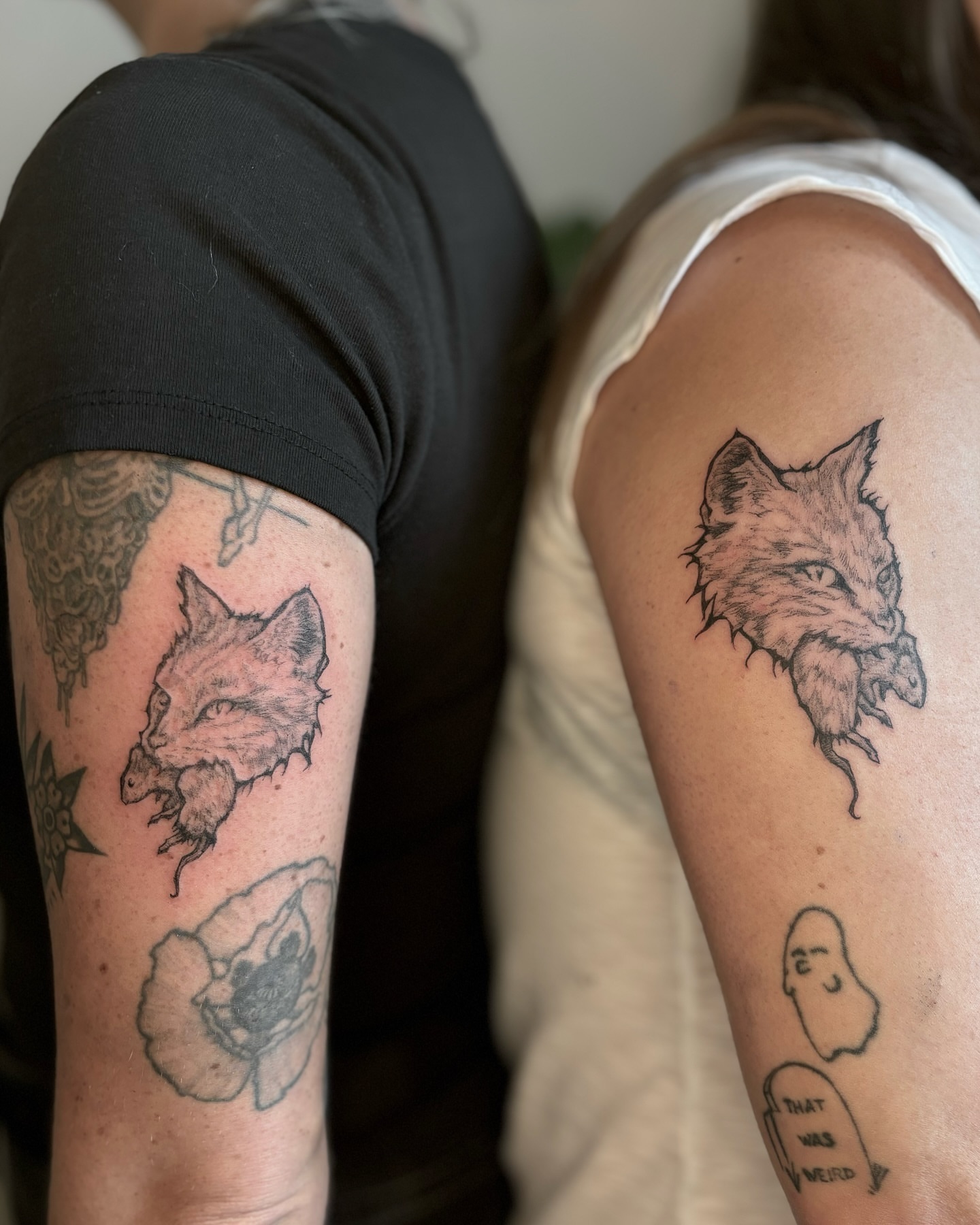 Fox head realism tattoo on the forearm by Wren Cavanaugh Tattoos, Seattle, Washington