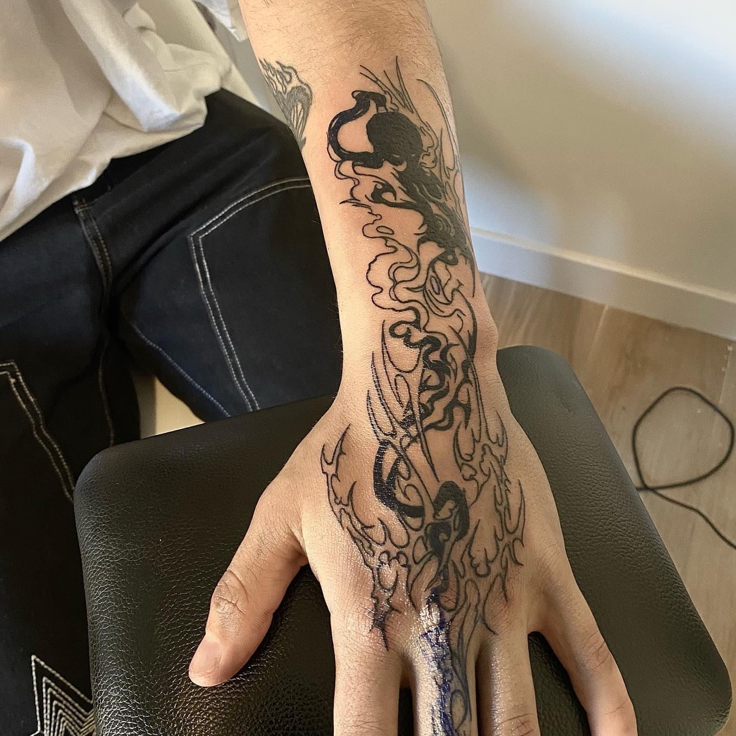 Tattoo by @sangresuciia — black_and_grey