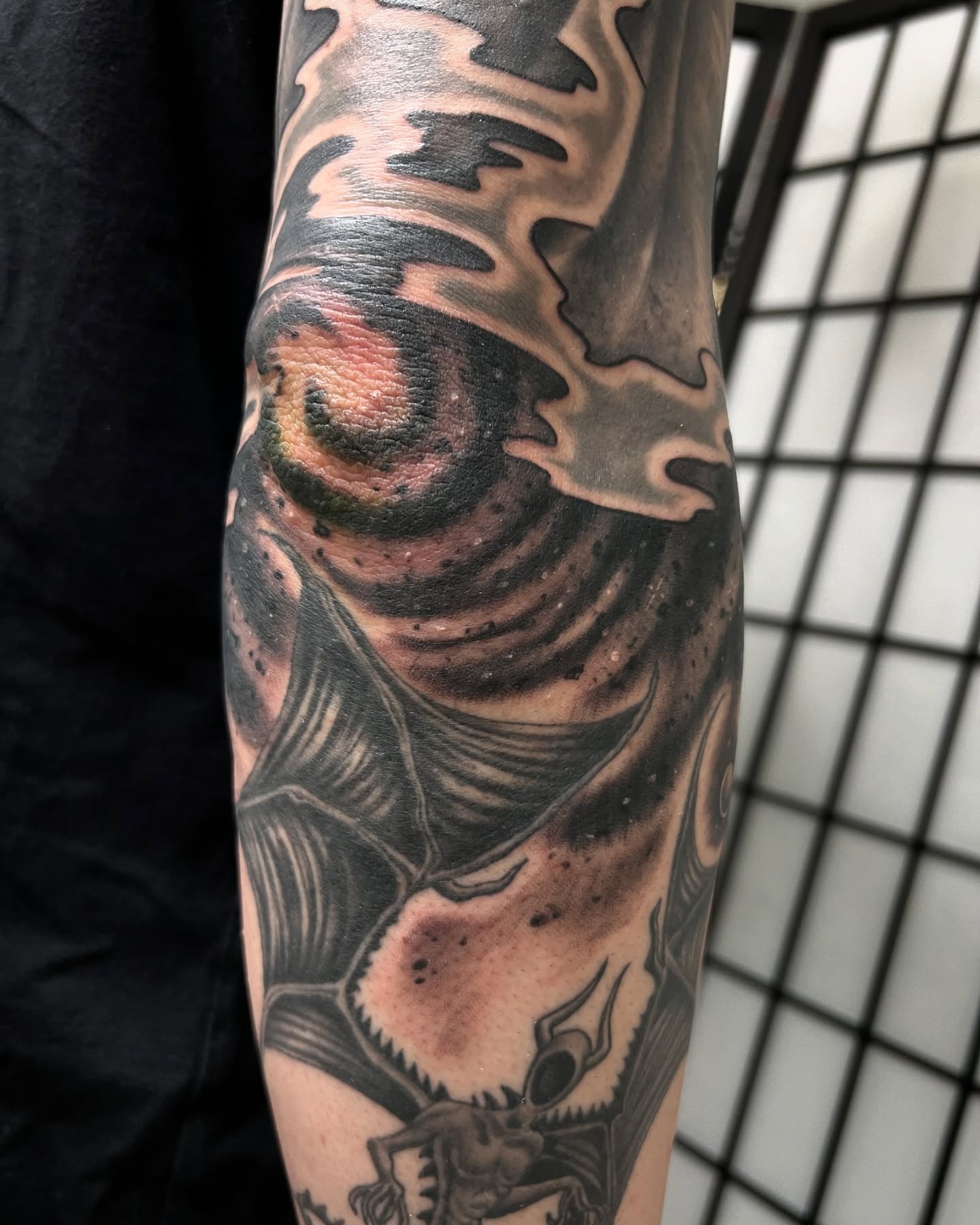 Tattoo by @nickbridwelltattoo — dark_realism, dotwork