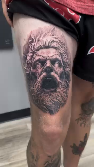 Greek god head realism tattoo by ๐๐๐๐ ๐๐๐๐