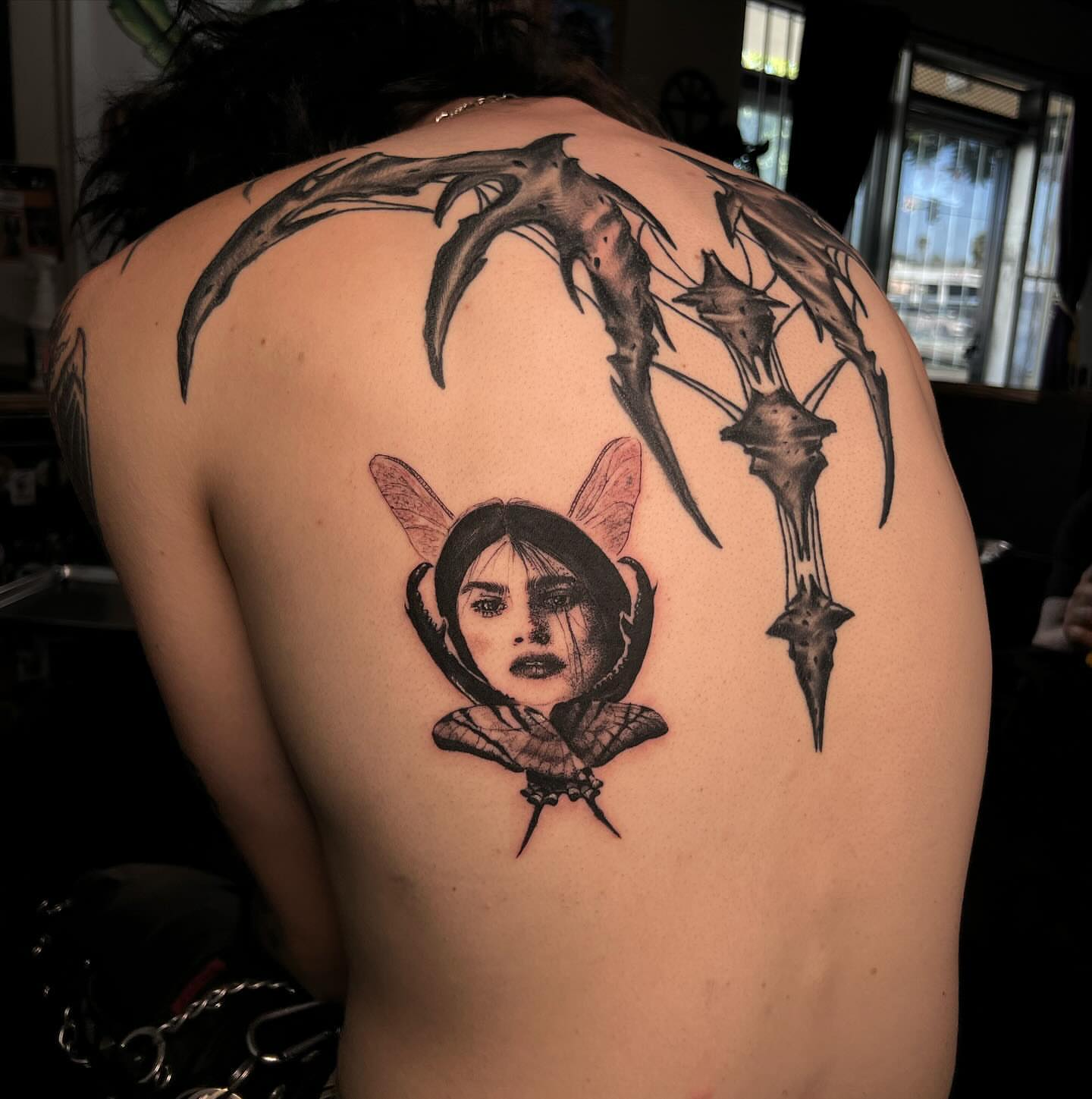 Fairy realism tattoo on the back by Ladyjutsu