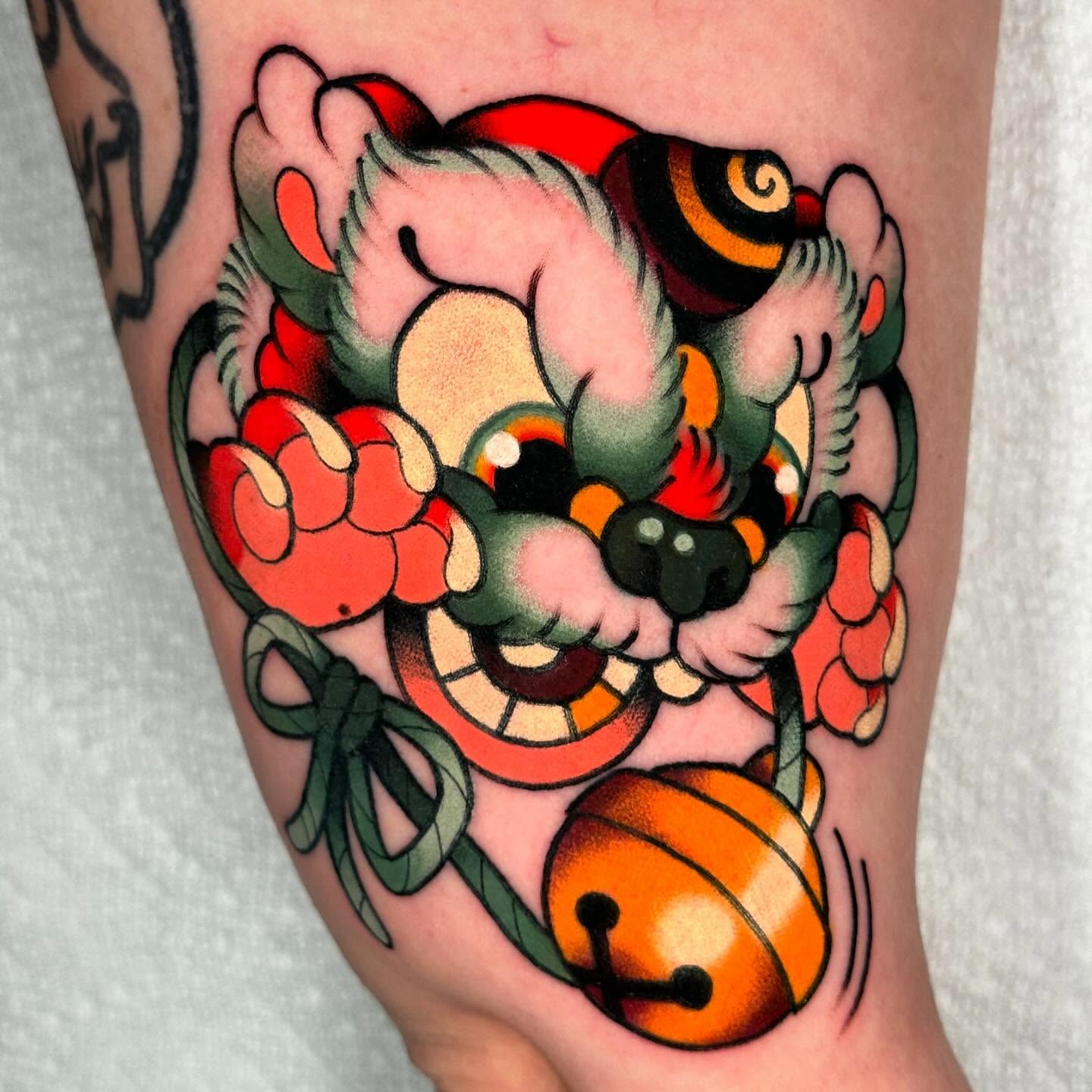 Clown and basketball American traditional tattoo on the forearm by π»πππππ πΉπππ
