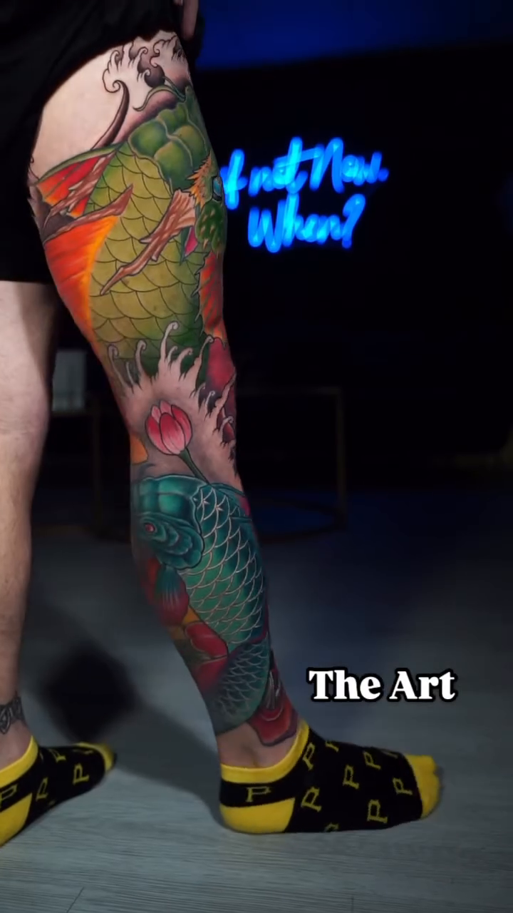 Koi fish and dragon japanese irezumi tattoo by Amaury Ramirez