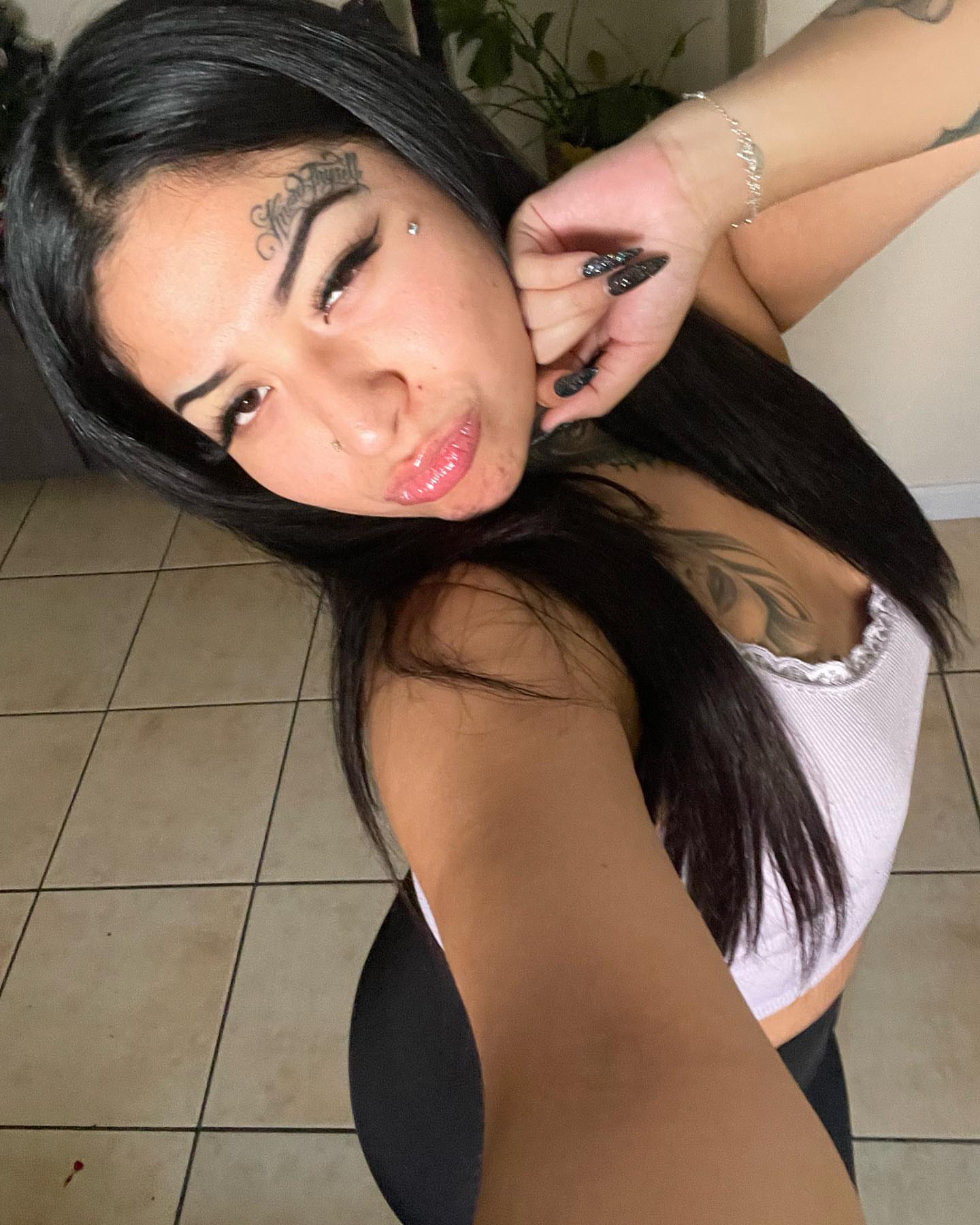Eyebrow American traditional tattoo on the forearm by Las Vegas Tattoo Artist