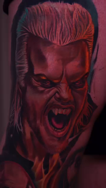 Screaming vampire face realism tattoo by ๐๐๐