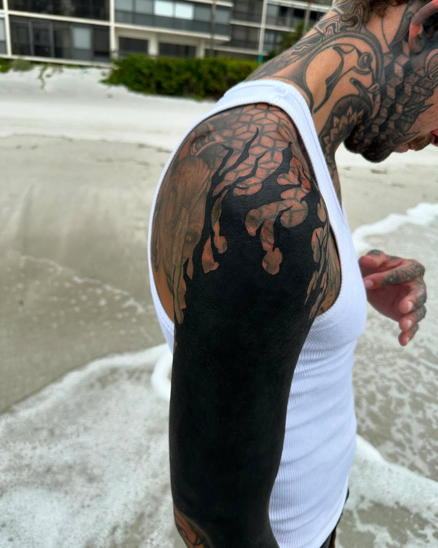 Pineapple American traditional tattoo on the upper arm by Ryan K Severe