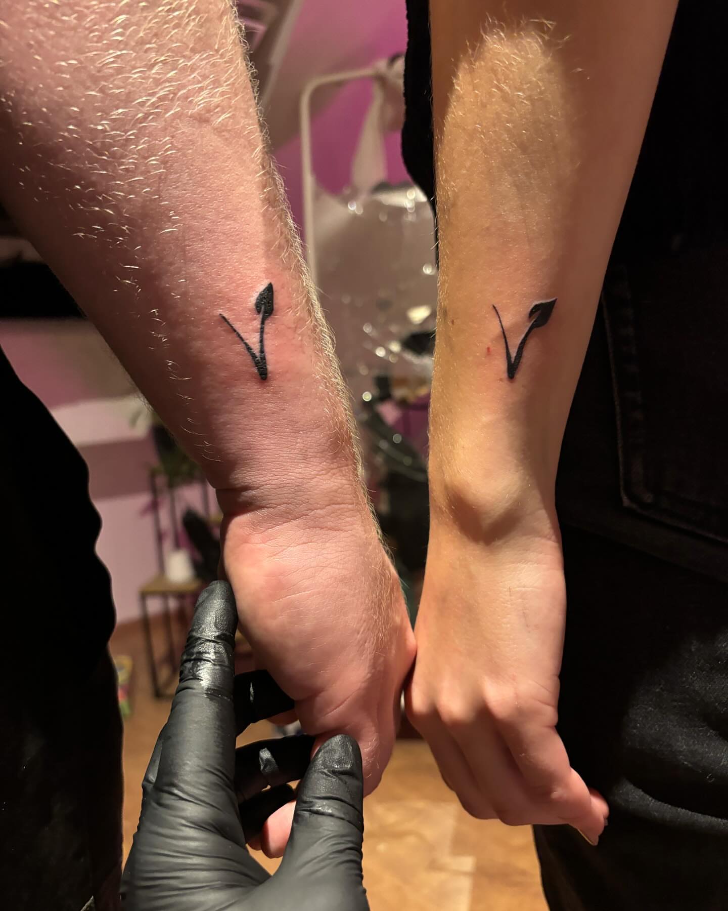 Music notes black and grey tattoo on the forearm by lu ๐