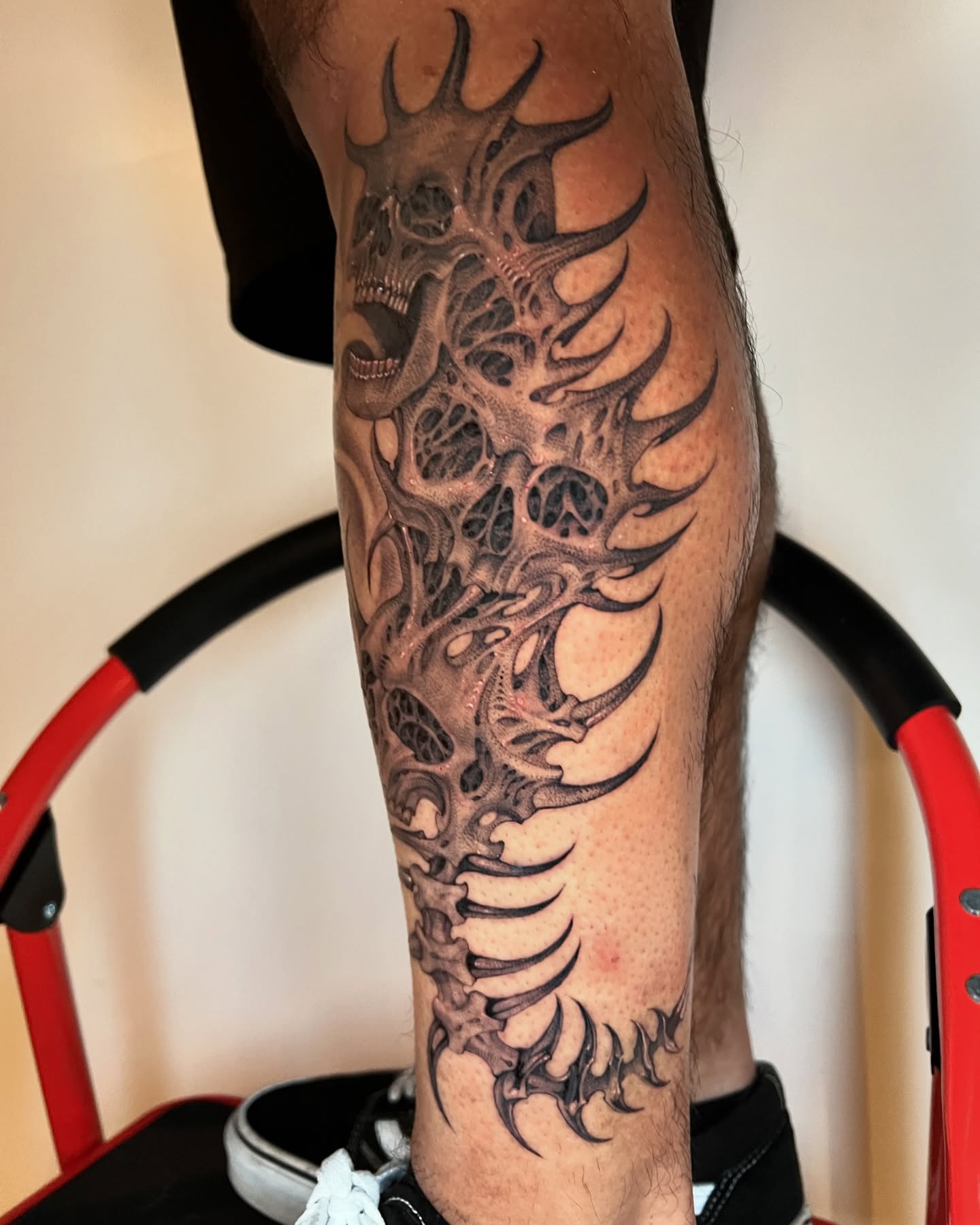 Skull and flame tribal tattoo on the forearm by ๐ค ๐๐๐๐๐๐ ๐ค