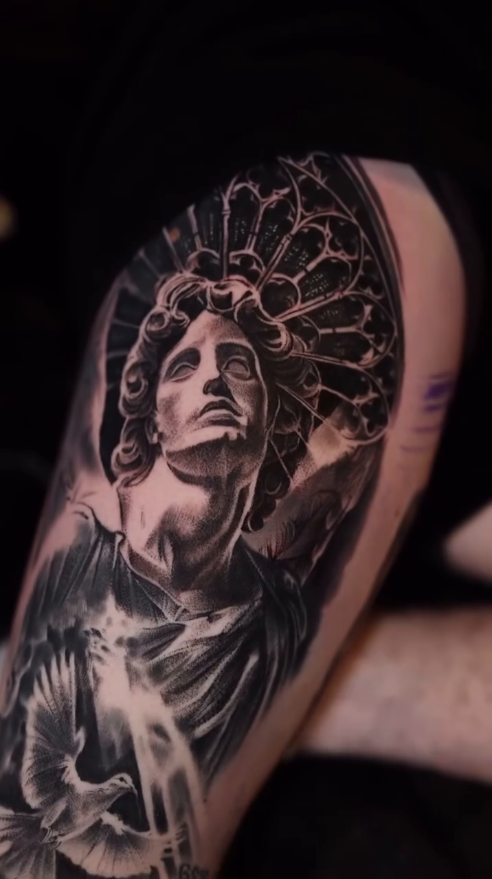 Tattoo by @tonytattooer — realism, black_and_grey