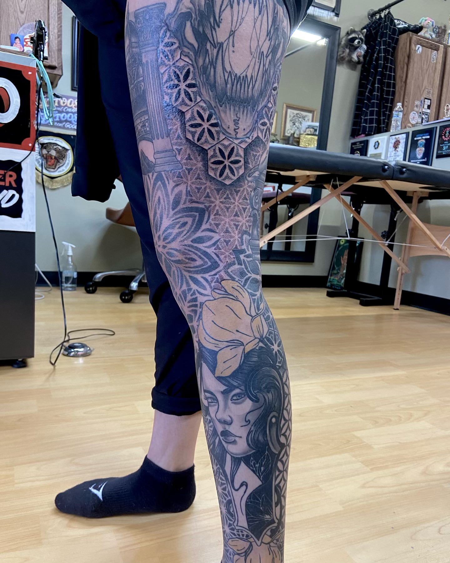 Tattoo by @josh_kirkpatrick_tattoo — black_and_grey, geometric
