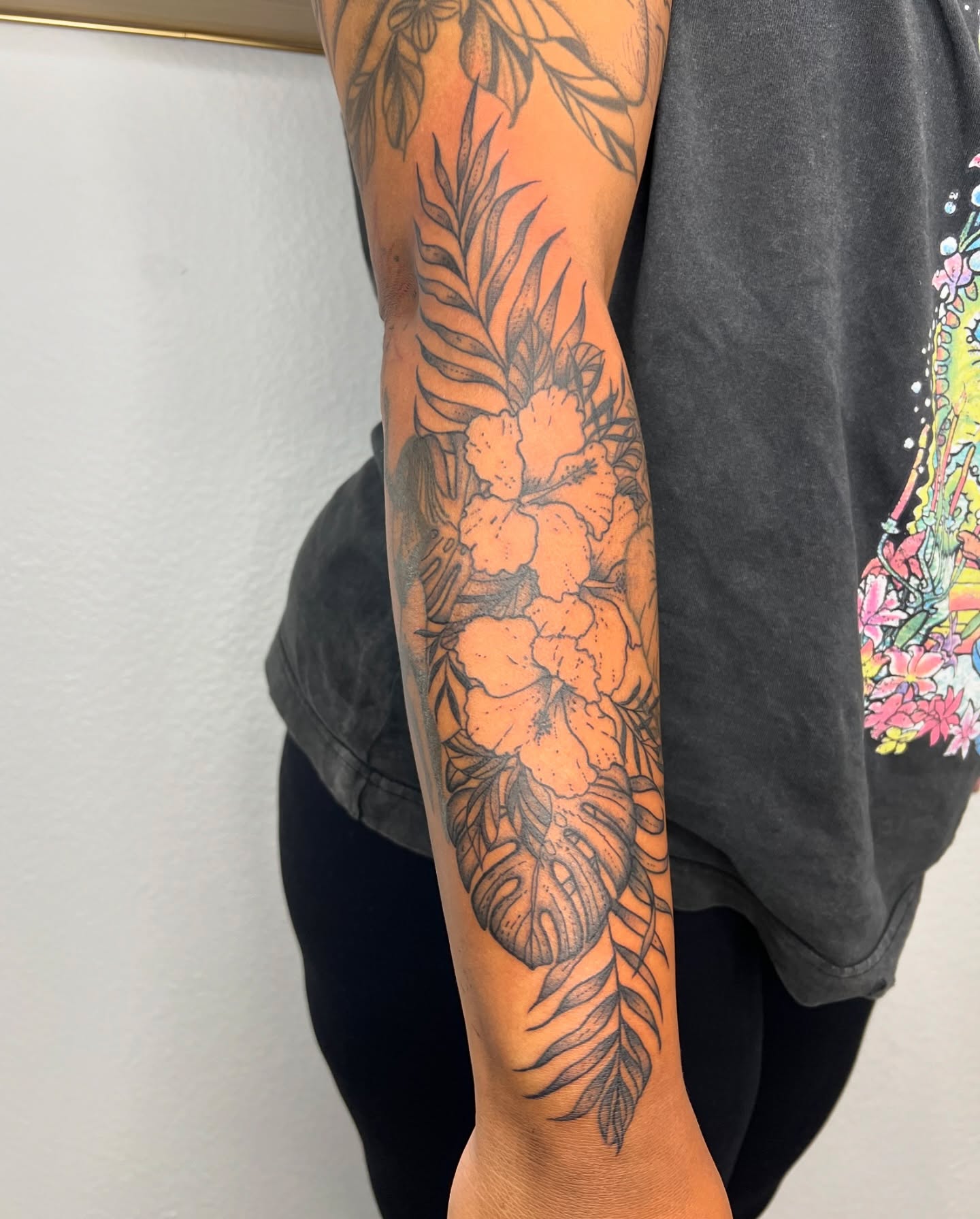Floral arrangement black and grey tattoo on the forearm by ✨BADJASS the tattoo artist✨