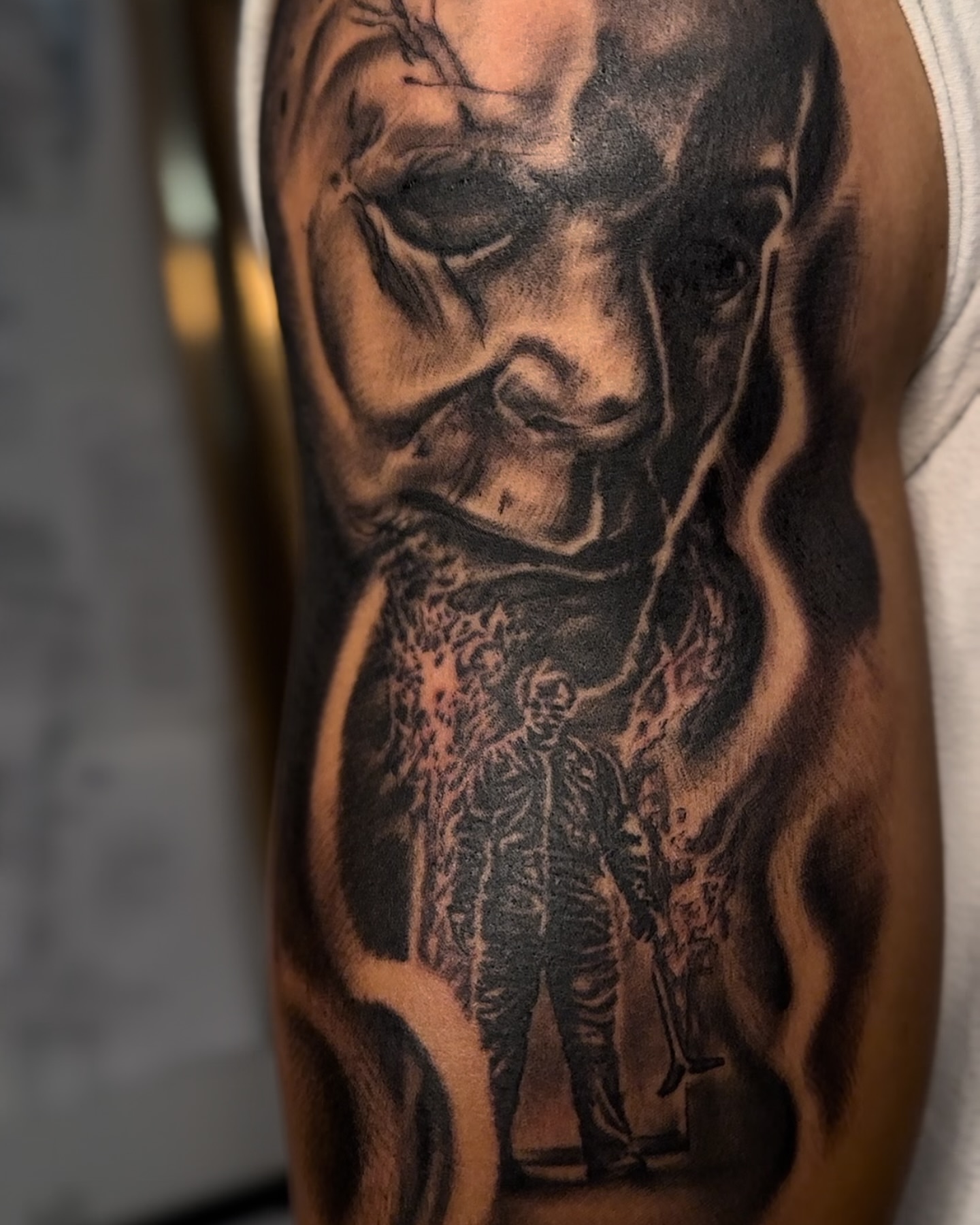 Tattoo by @trigger_tone — black_and_grey, realism