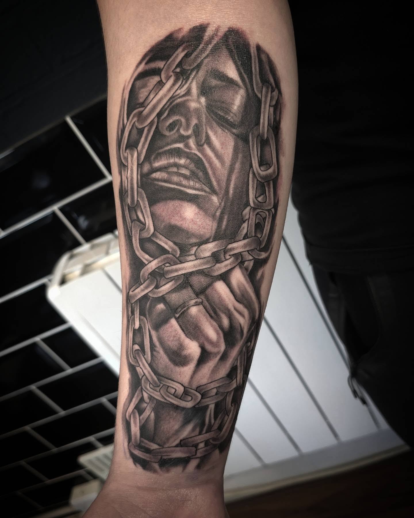Tattoo by @bn13tattooist — black_and_grey, realism