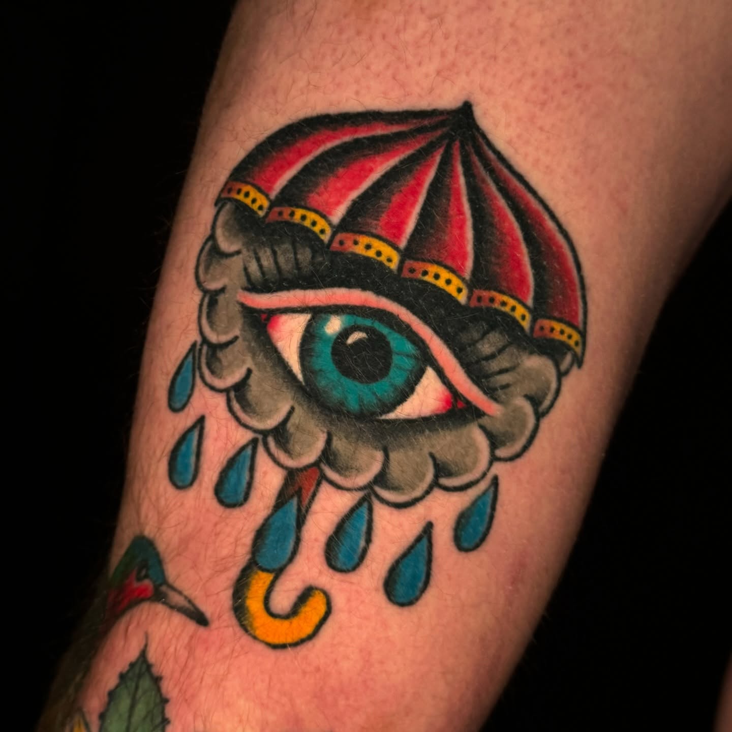 Eye with tears American traditional tattoo on the forearm by ๐๐๐๐พ๐ - (่พ็ๅ
)