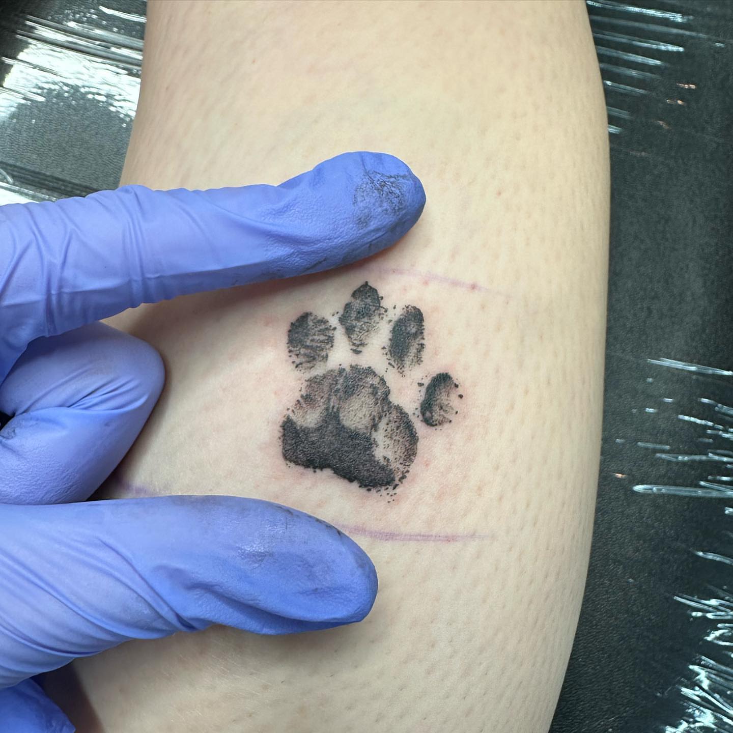 Paw print dotwork tattoo on the forearm by ⭒ ʜᴀɪʟᴇʏ ᴍᴇᴛᴢ ⭒