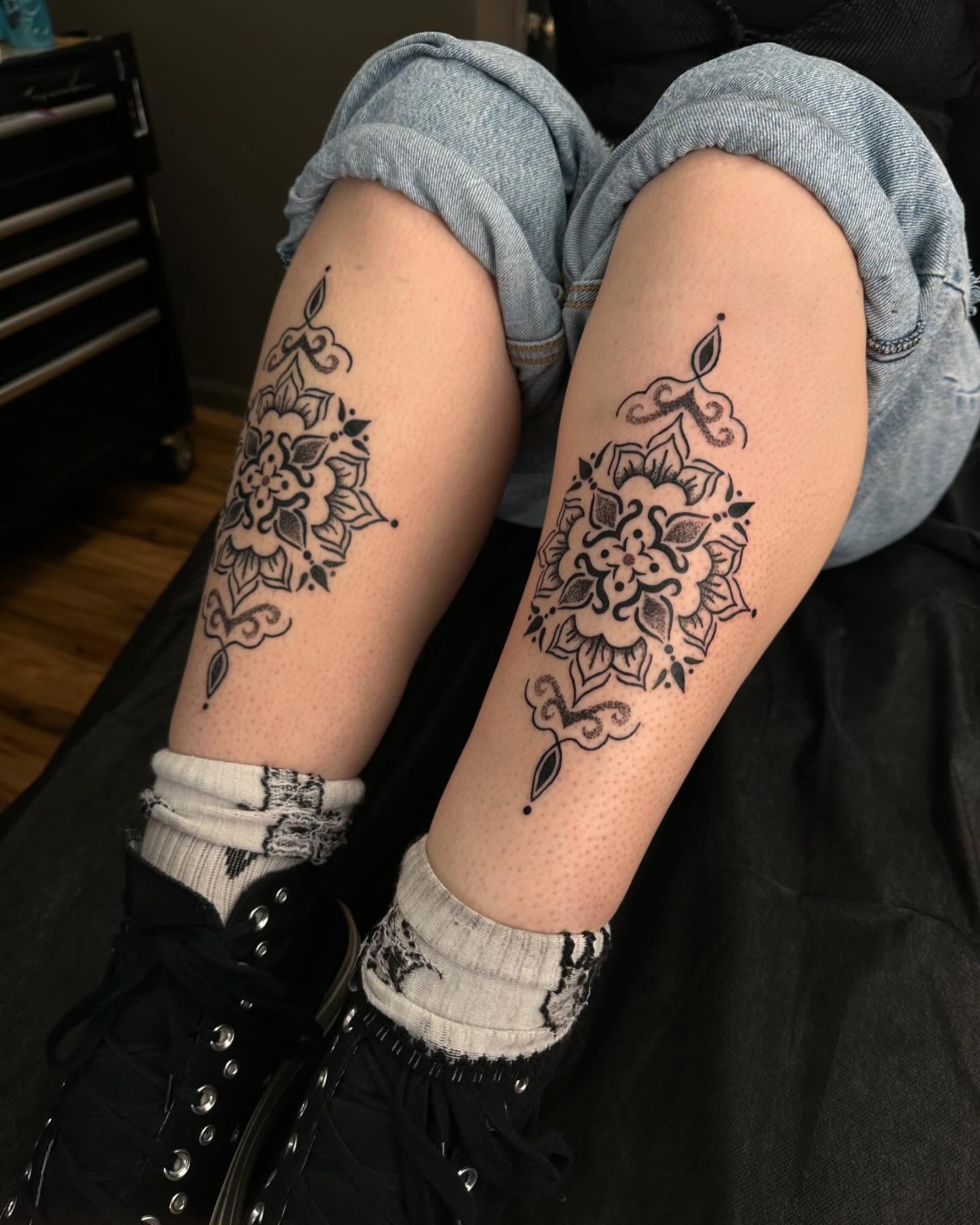 Floral mandala ornamental tattoo on the forearm by Kerusha (Bay Area Tattoo Artist)