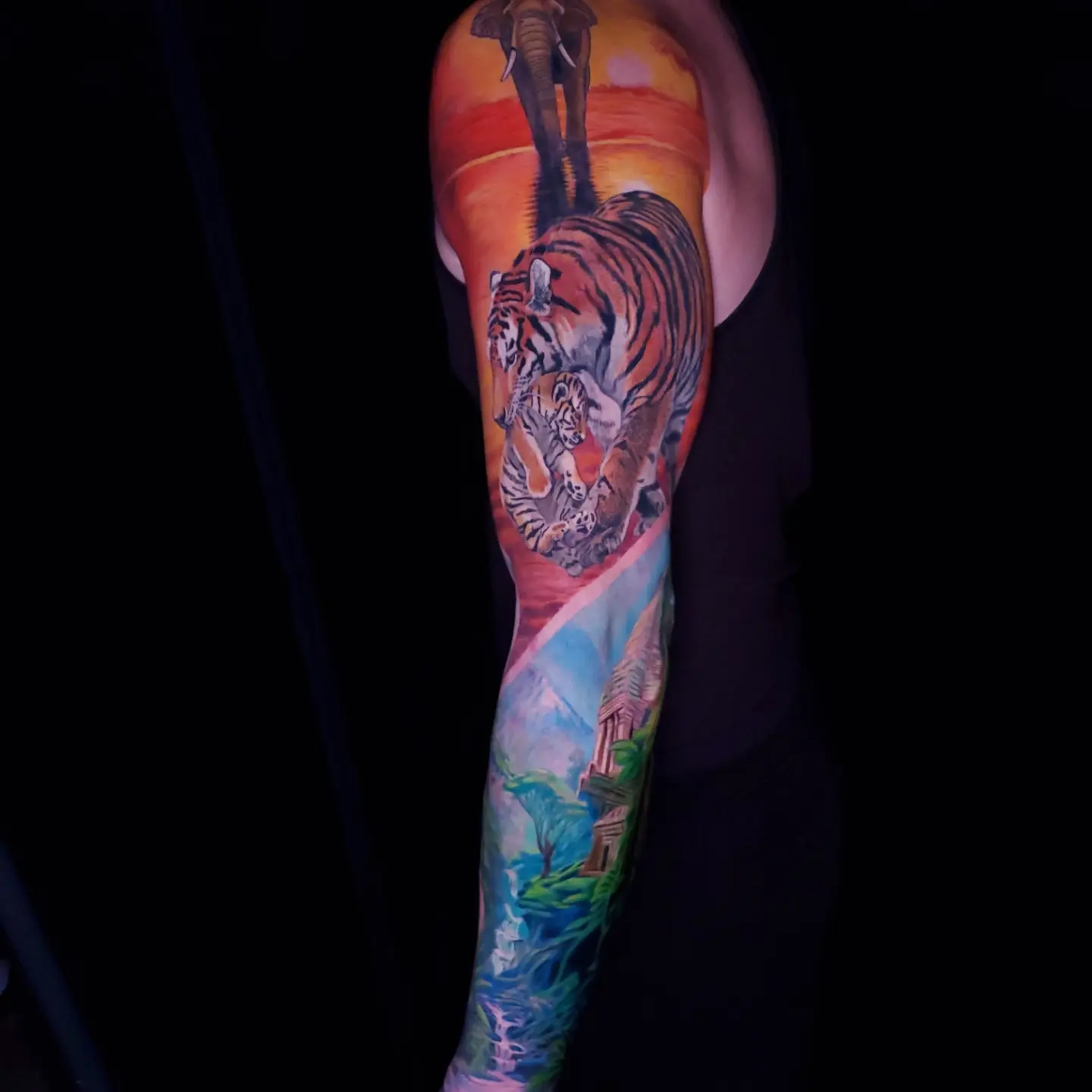 Tattoo by @mandrewtattoo — realism, dotwork