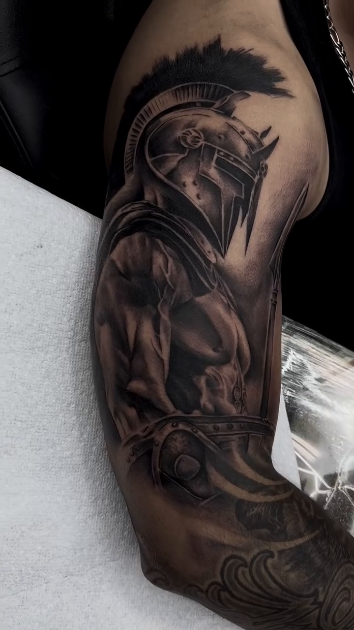 Tattoo by @alinas_tattoos β realism, black_and_grey