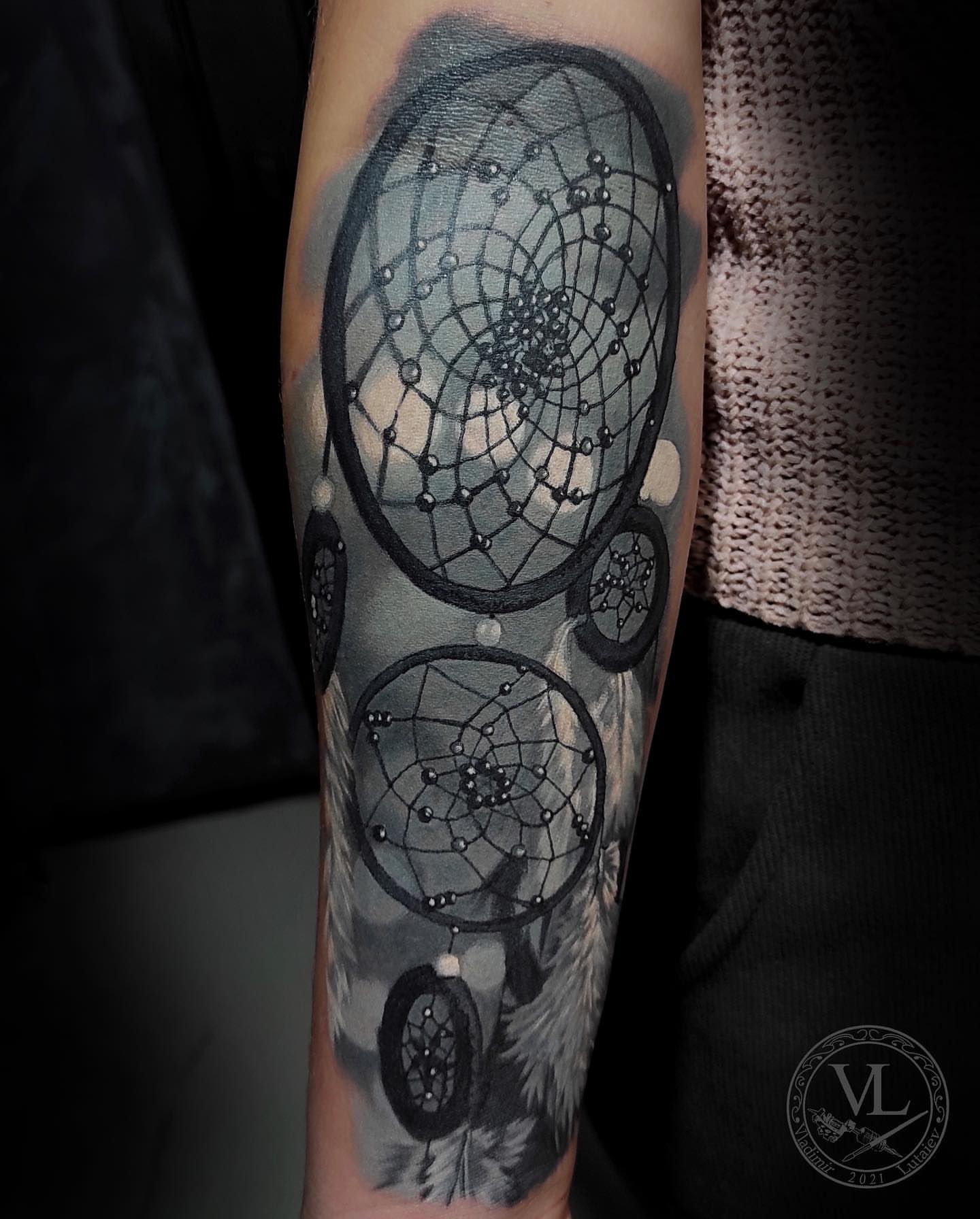 Tattoo by @vladimirlutaev — dotwork, black_and_grey