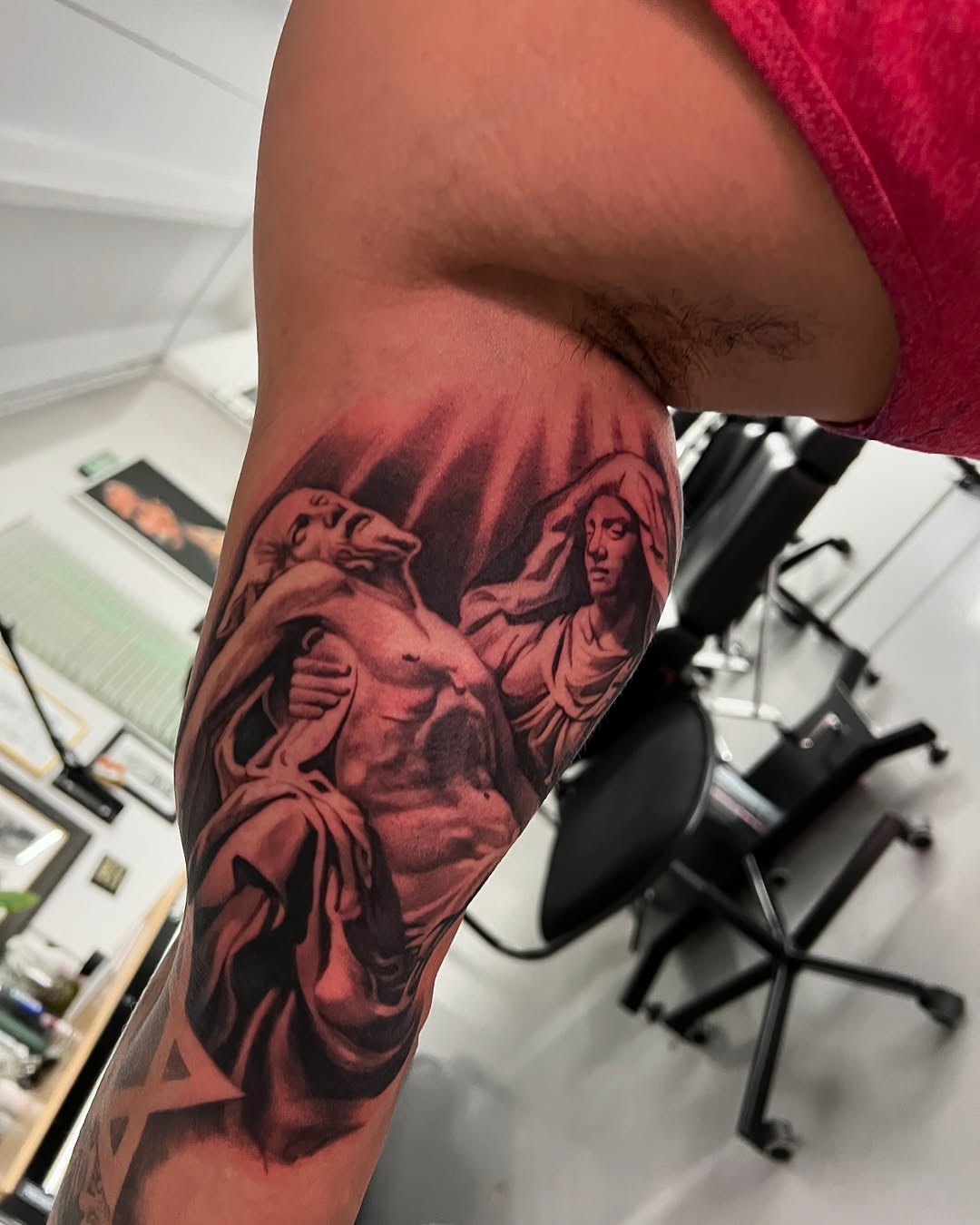 Tattoo by @gionastarace_tattoo — realism, black_and_grey