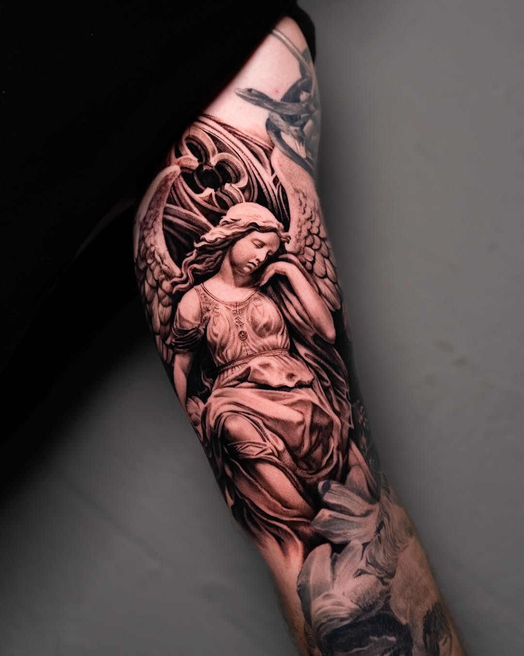 Tattoo by @gionastarace_tattoo — realism, black_and_grey