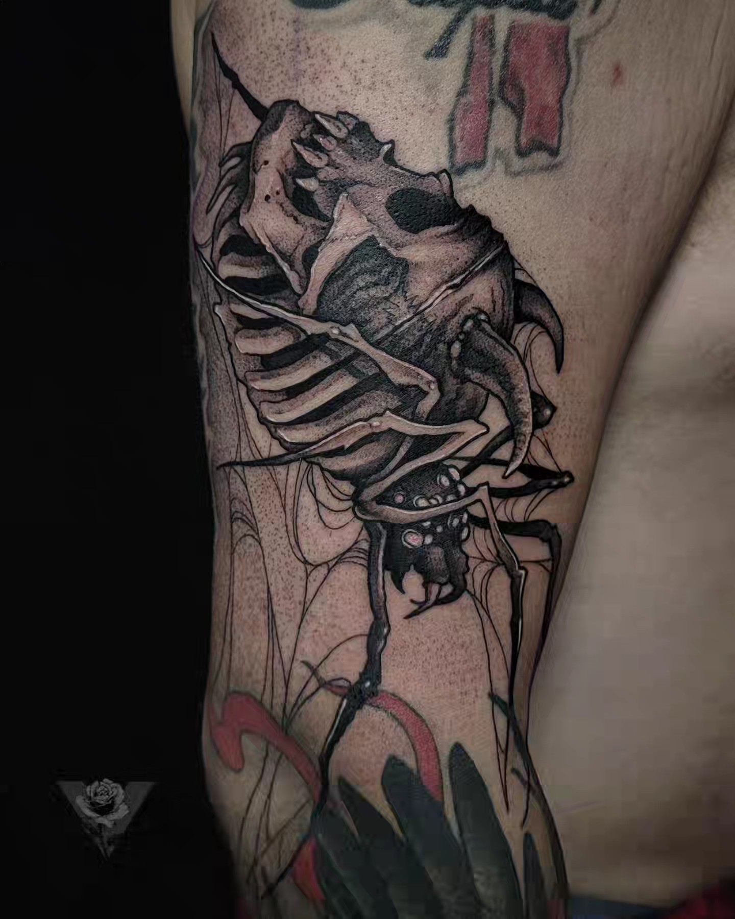 Spider dark realism tattoo on the forearm by V πΊπ¦