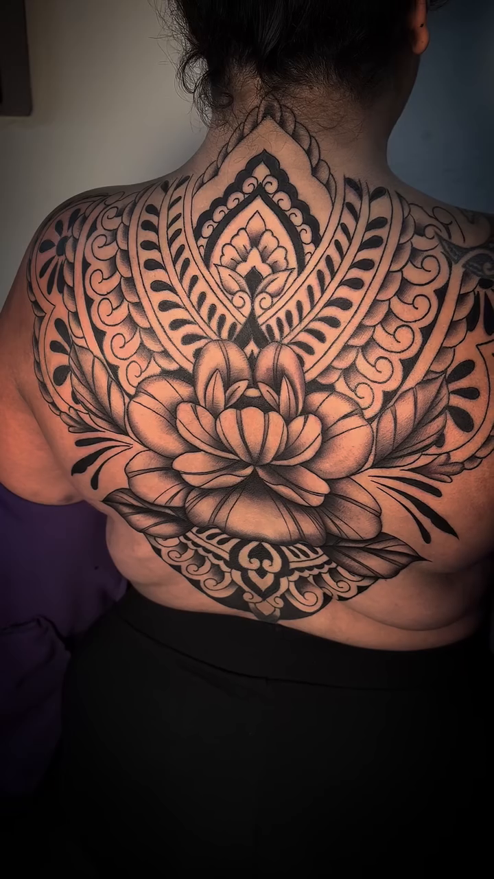 Lotus mandala ornamental tattoo by Alexandria