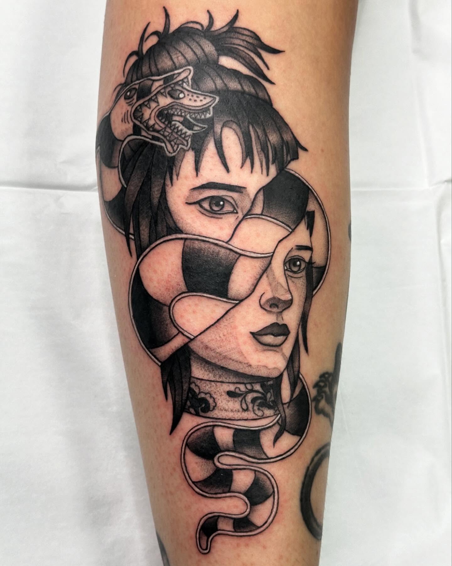 Tattoo by @alexxtattoos — black_and_grey, geometric
