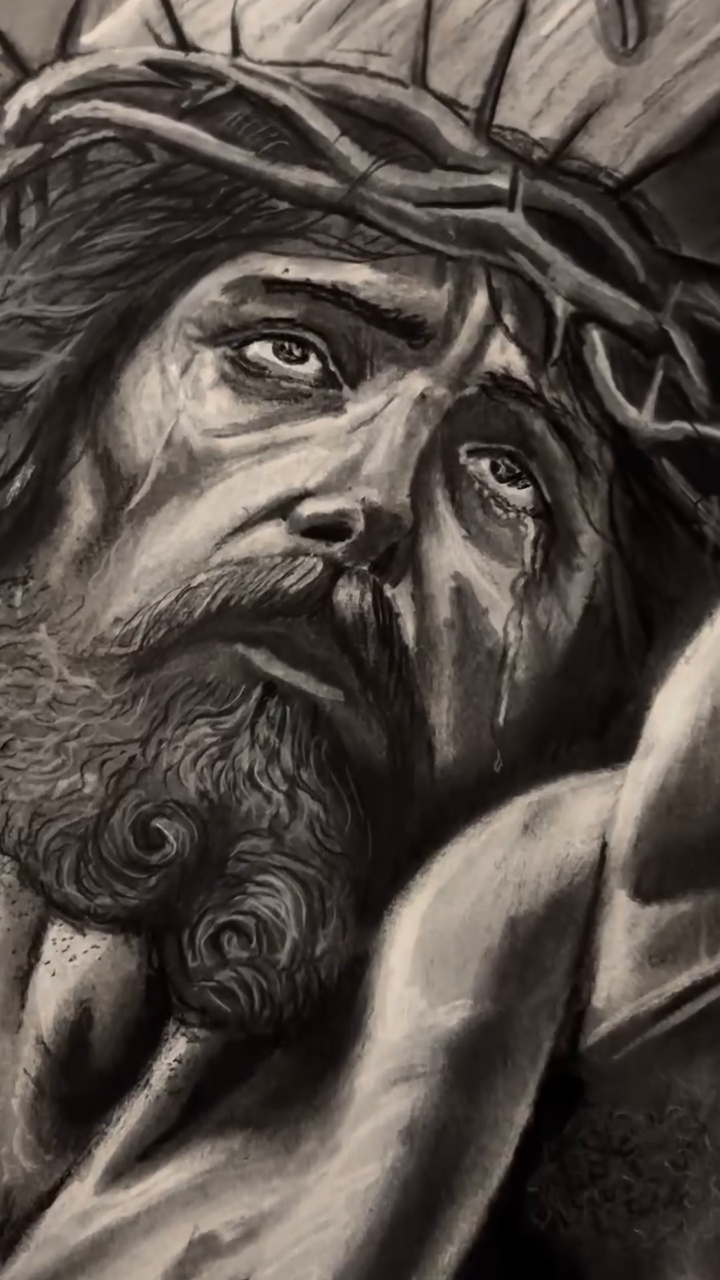 Jesus Christ on the cross realism tattoo by Michael Tovar