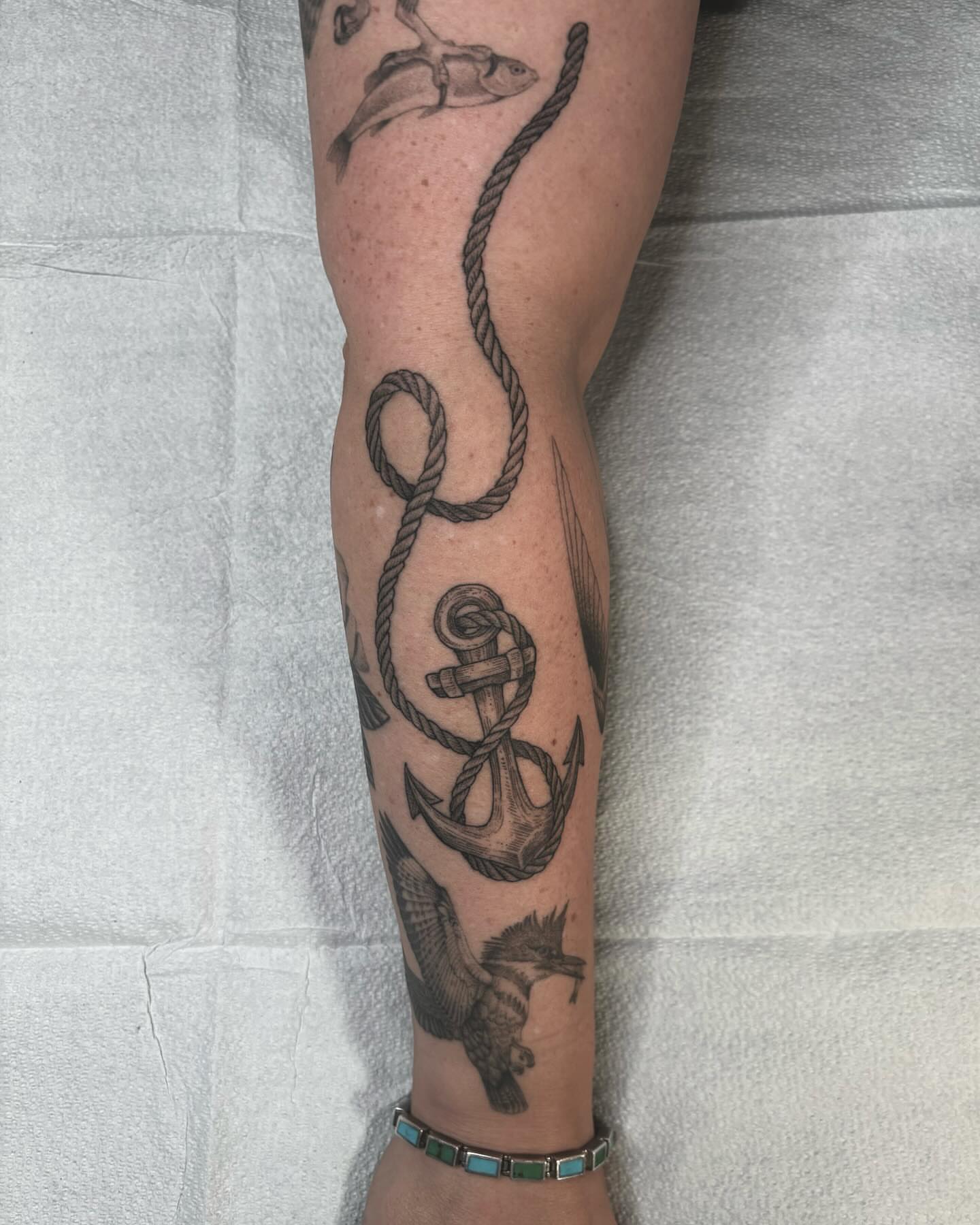 Nautical theme realism tattoo on the forearm by Jake Hodson, Nashville, Tennessee
